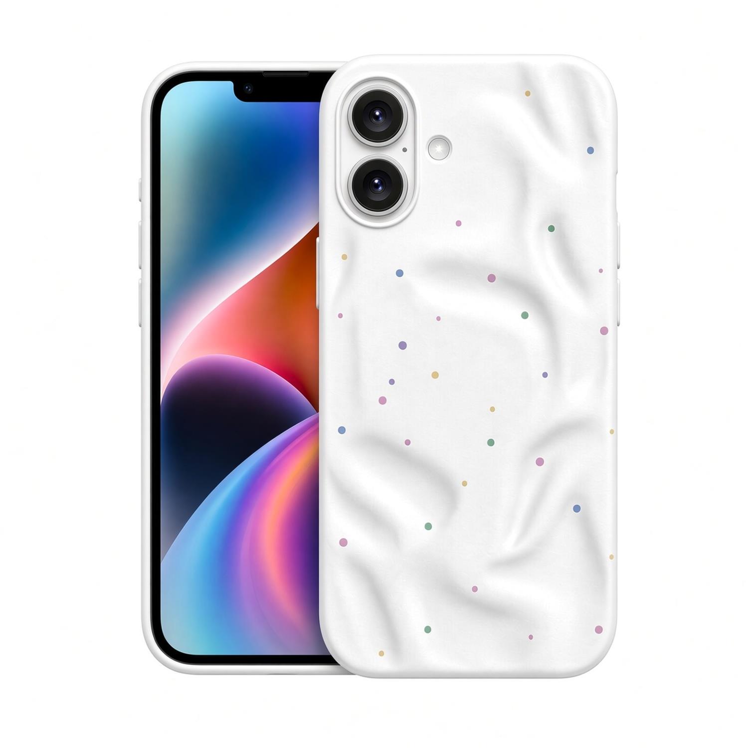 Microsonic Apple iPhone 17 Kılıf Rippledots Beyaz