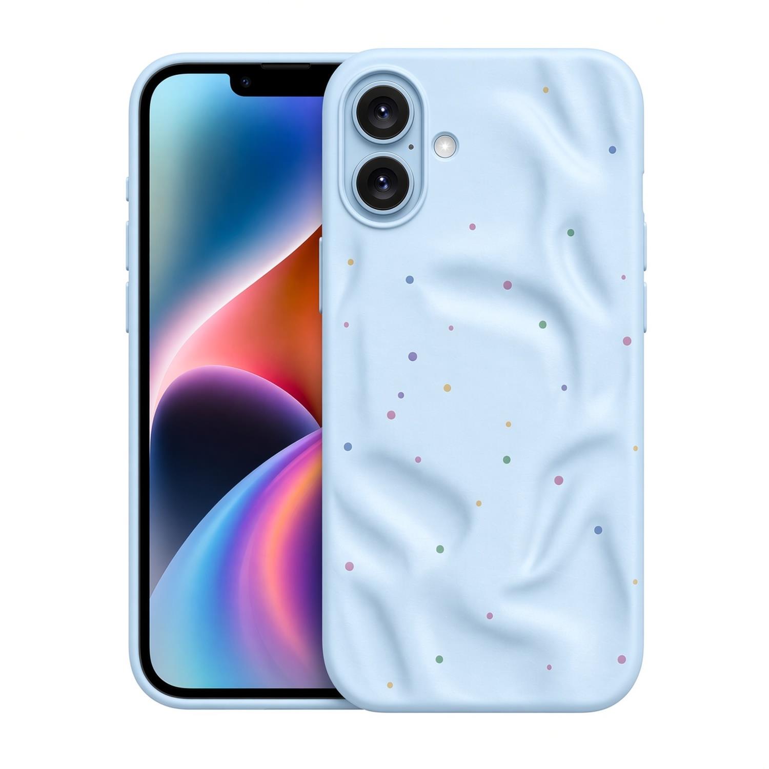 Microsonic Apple iPhone 17 Kılıf Rippledots Mavi