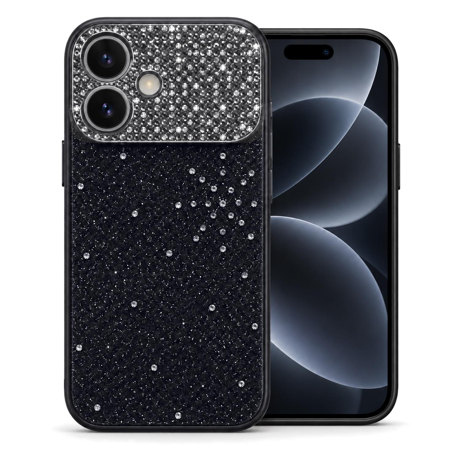 Microsonic Apple iPhone 17 Kılıf ShineGlam Luxe Siyah