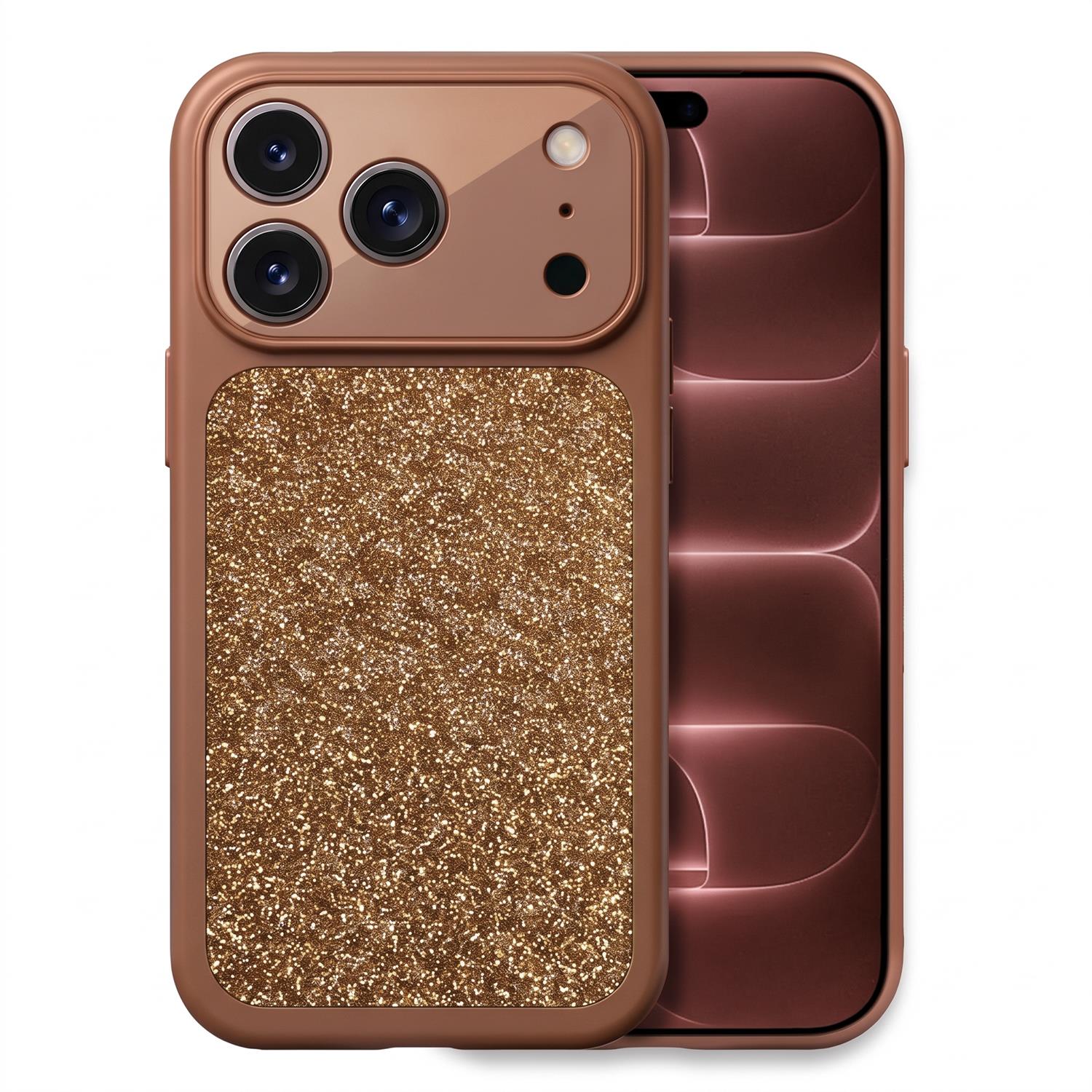 Microsonic Apple iPhone 18 Pro Max Kılıf Ruby Sparkle Kahverengi