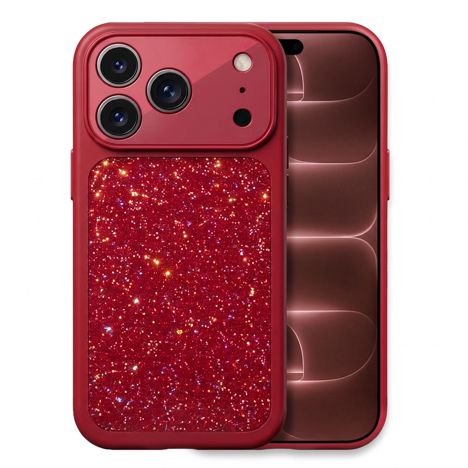 Microsonic Apple iPhone 18 Pro Max Kılıf Ruby Sparkle Kırmızı