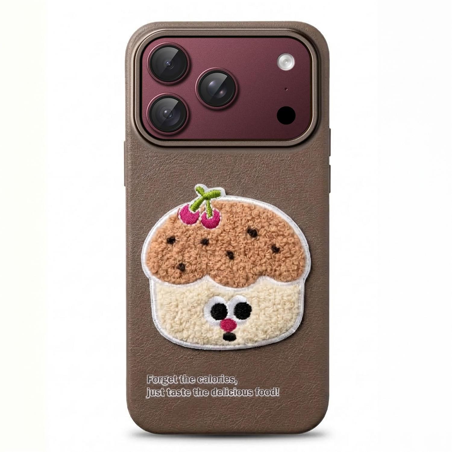 Microsonic Apple iPhone 18 Pro Kılıf Stitched Puppy Plush Cherry Cake