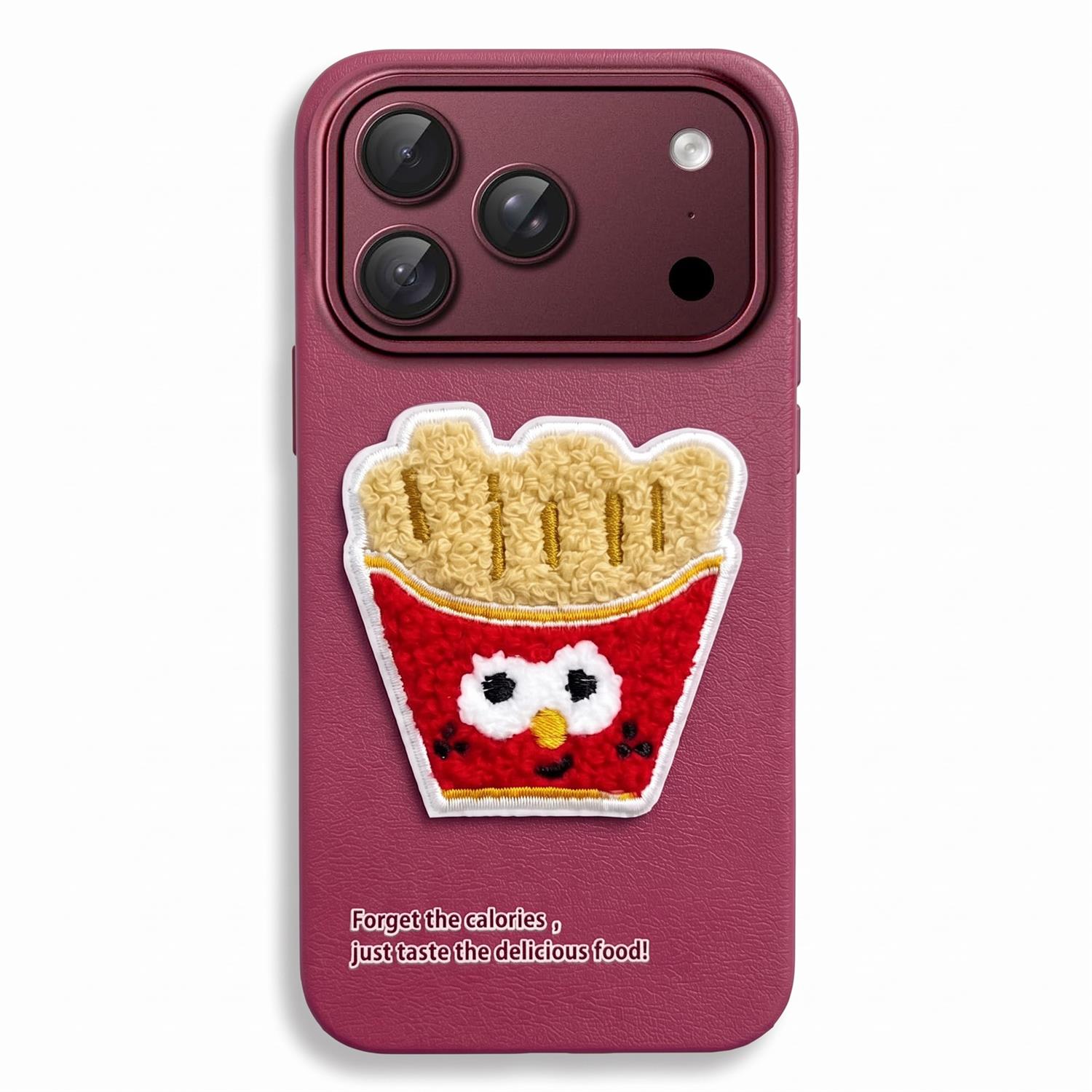 Microsonic Apple iPhone 18 Pro Kılıf Stitched Puppy Plush French Fries