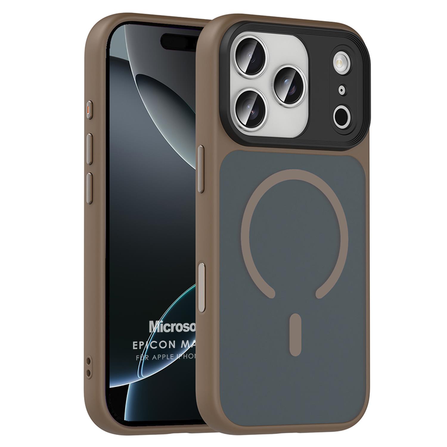 Microsonic Apple iPhone 17 Pro Kılıf Epicon MagSafe Kahverengi