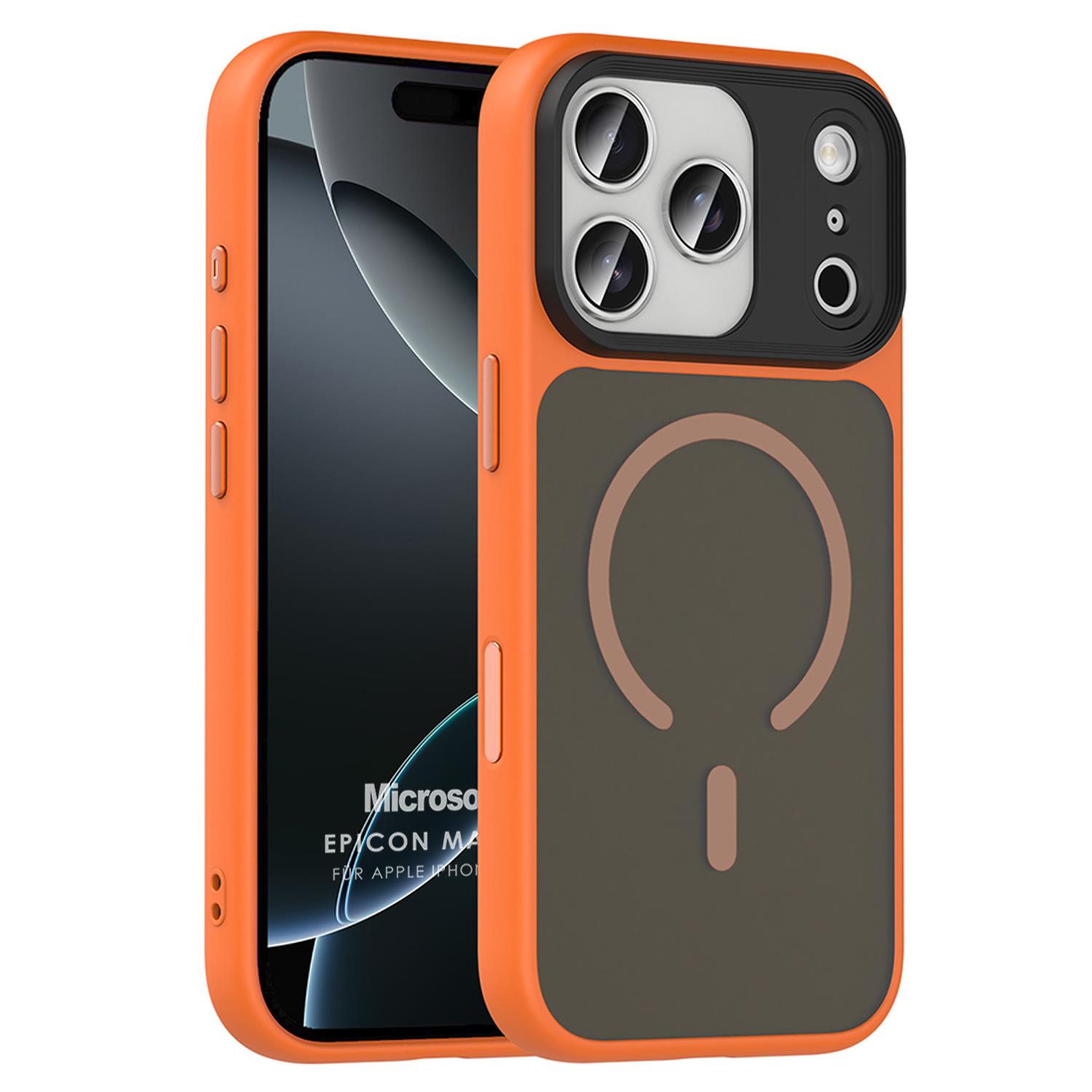 Microsonic Apple iPhone 17 Pro Kılıf Epicon MagSafe Turuncu