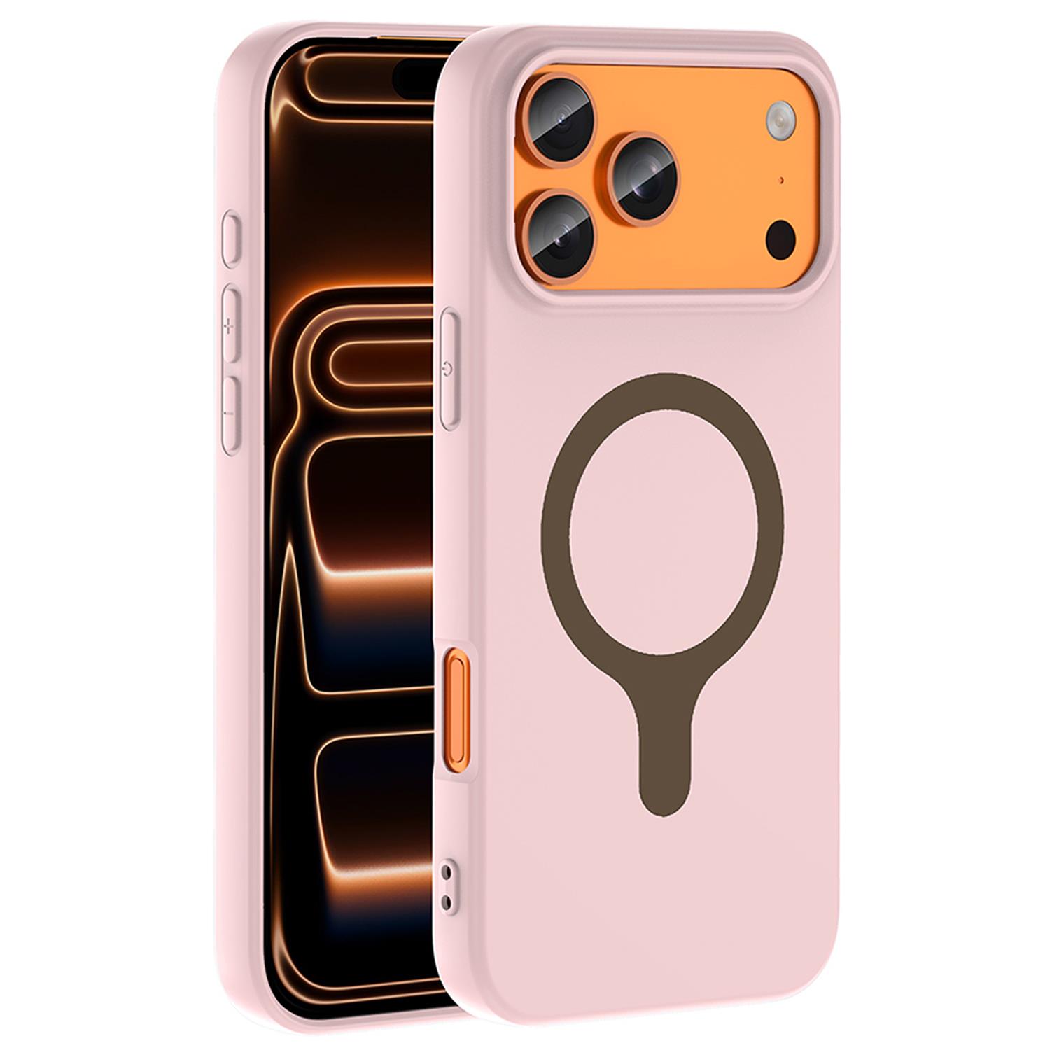 Microsonic Apple iPhone 17 Pro Kılıf Pastello MagSafe Açık Pembe
