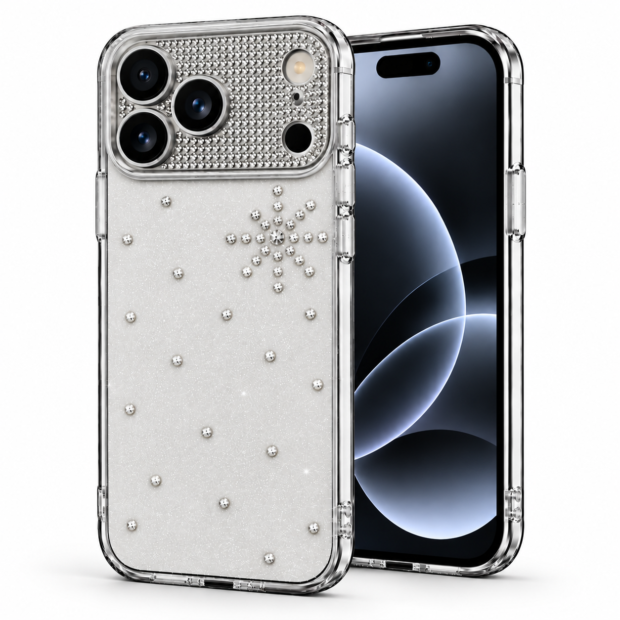 Microsonic Apple iPhone 18 Pro Max Kılıf ShineGlam Luxe Gri