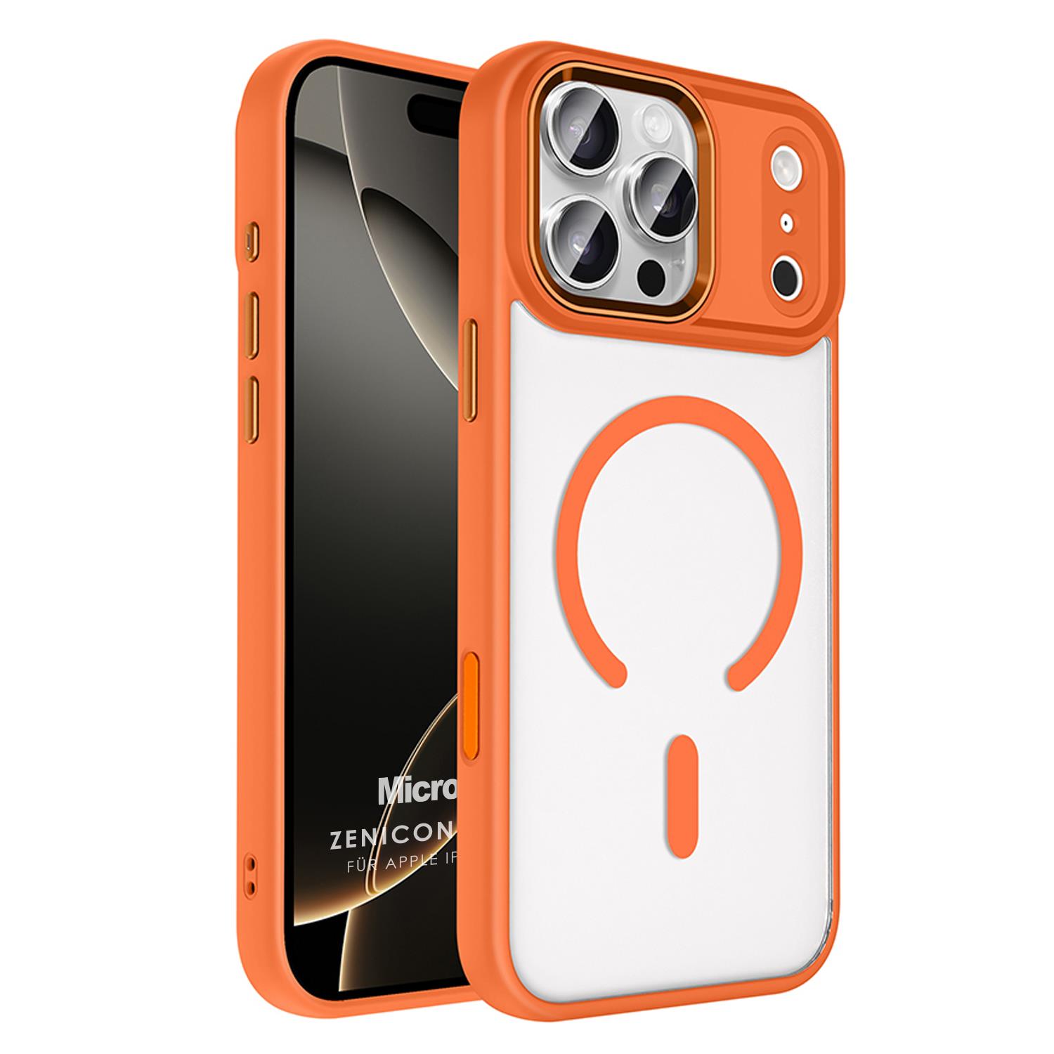 Microsonic Apple iPhone 17 Pro Kılıf Zenicon MagSafe Turuncu