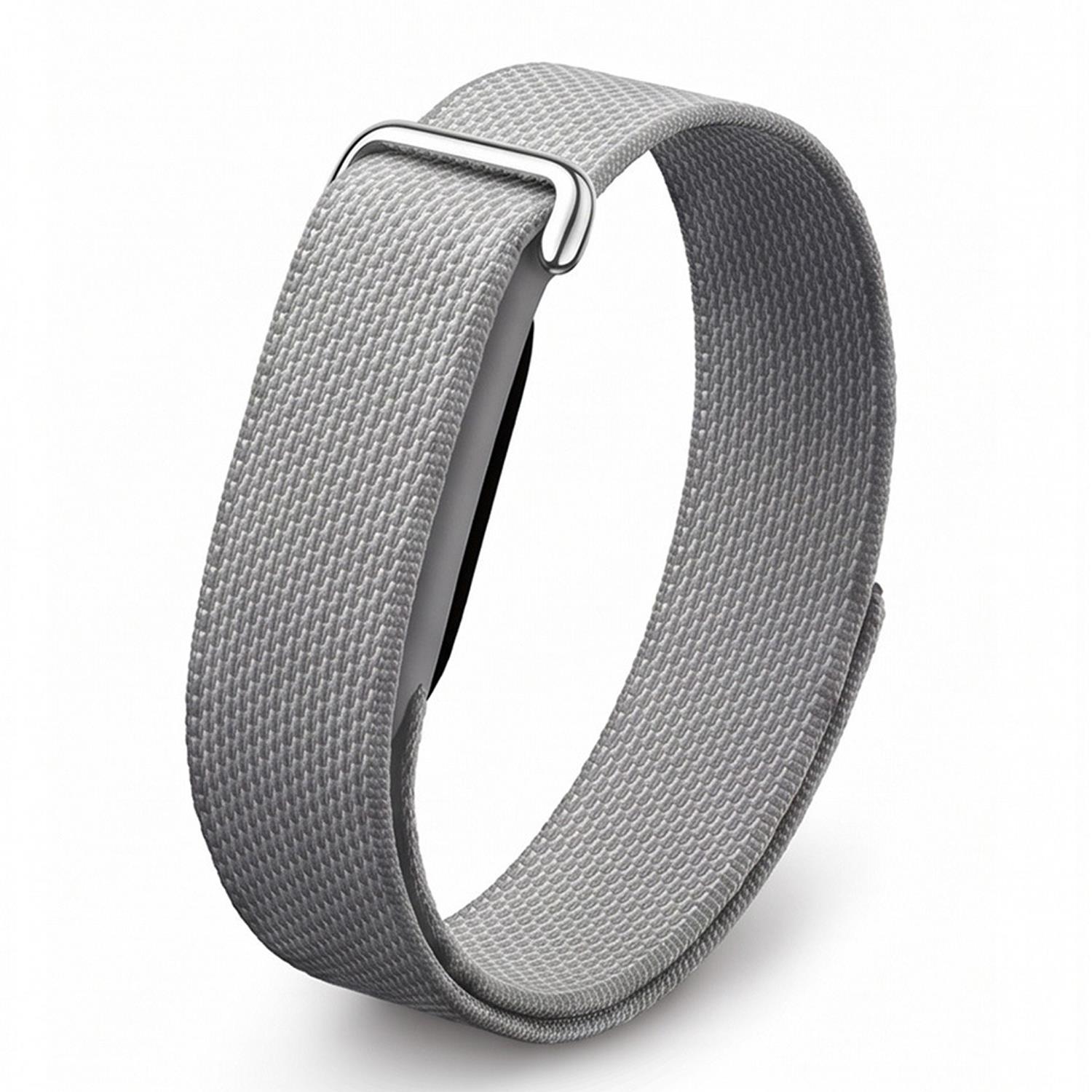 Microsonic Google Fitbit Air Kordon Hasırlı Kordon Woven Sport Loop Gri