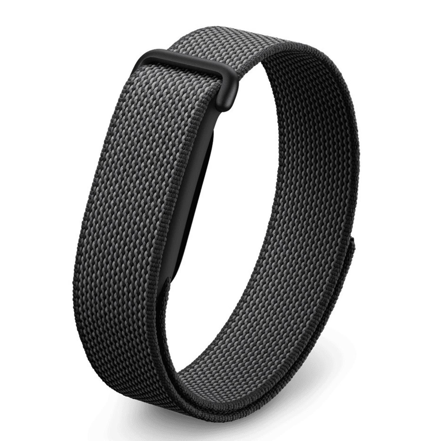 Microsonic Google Fitbit Air Kordon Hasırlı Kordon Woven Sport Loop Siyah