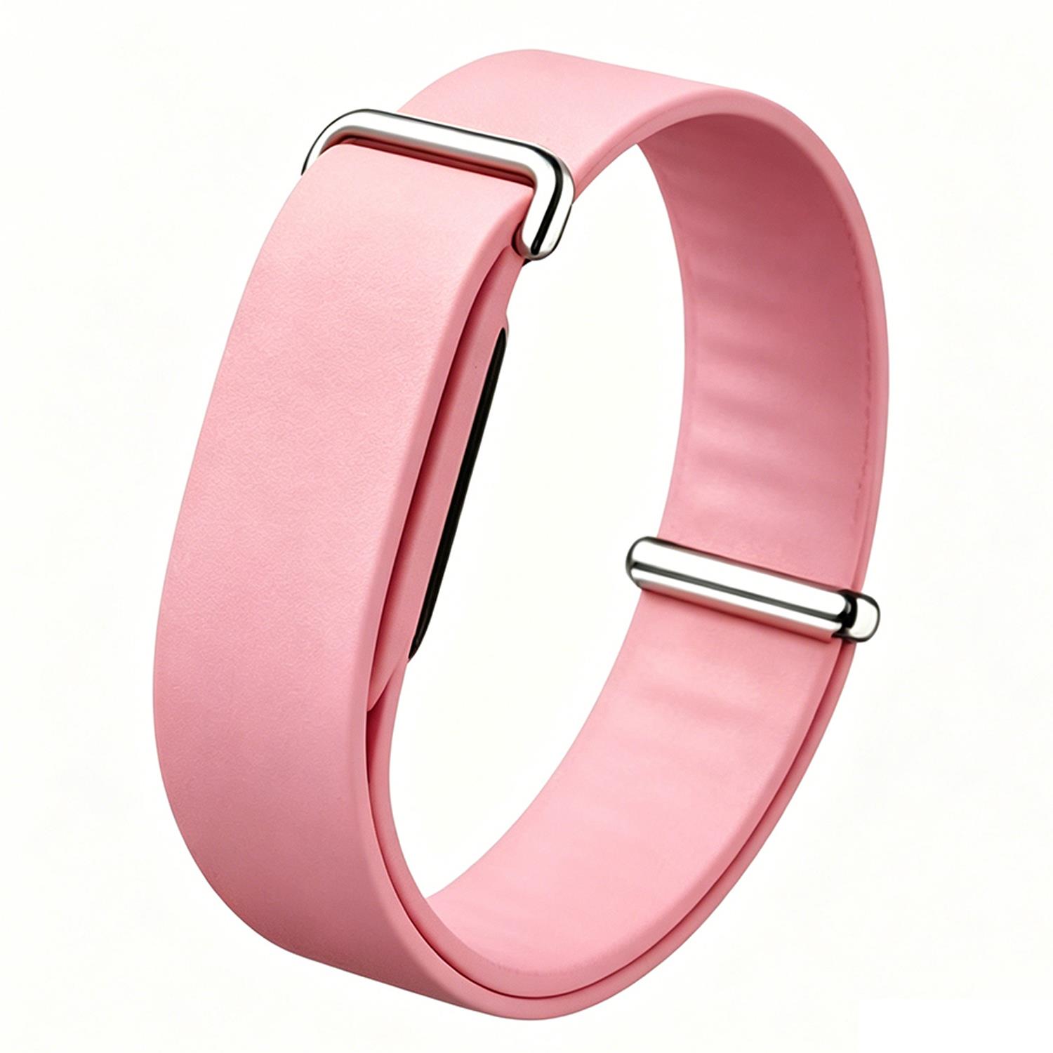 Microsonic Google Fitbit Air Kordon Silicone Sport Band Pembe