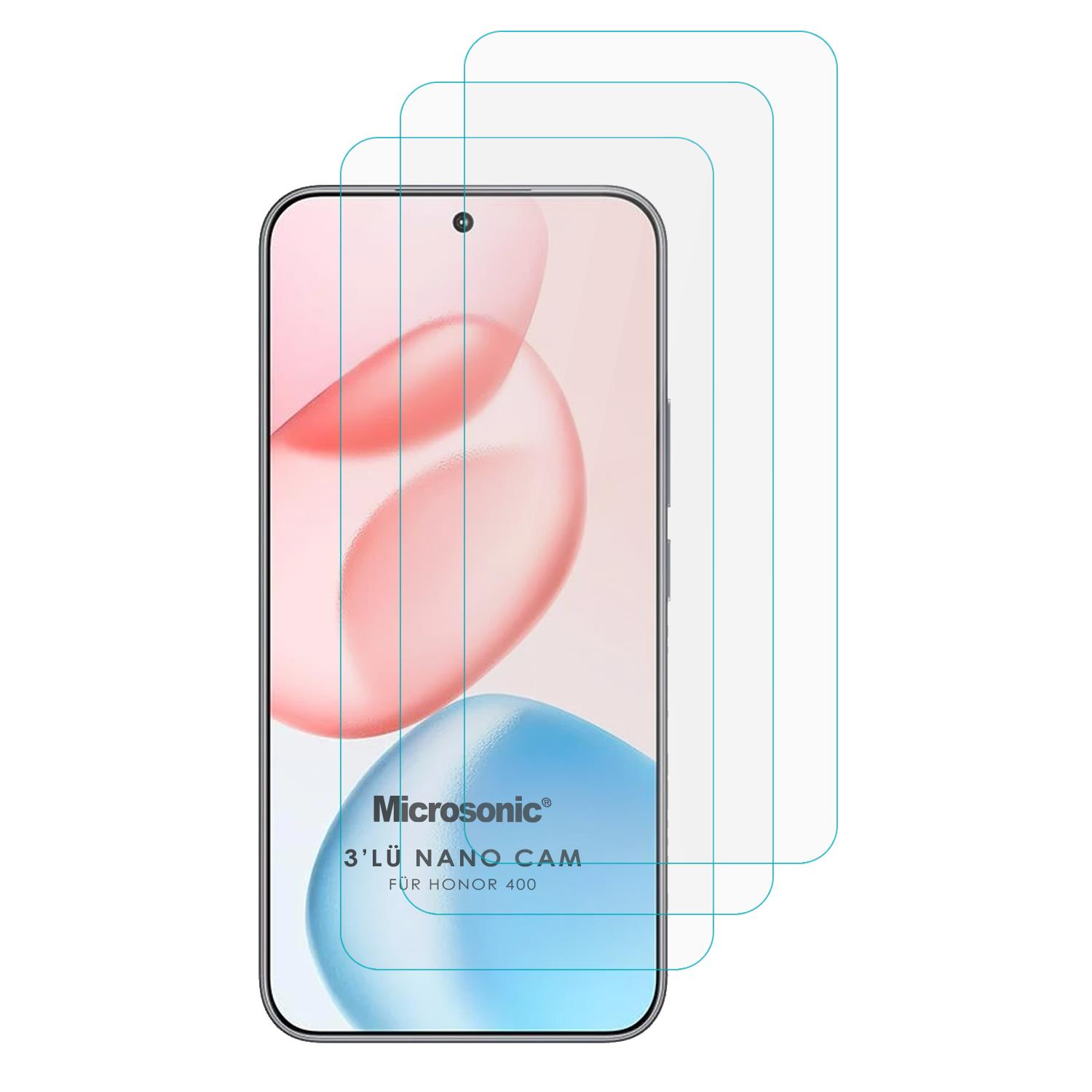 Microsonic Honor 400 Screen Protector Nano Glass Cam Ekran Koruyucu 3 lü Paket