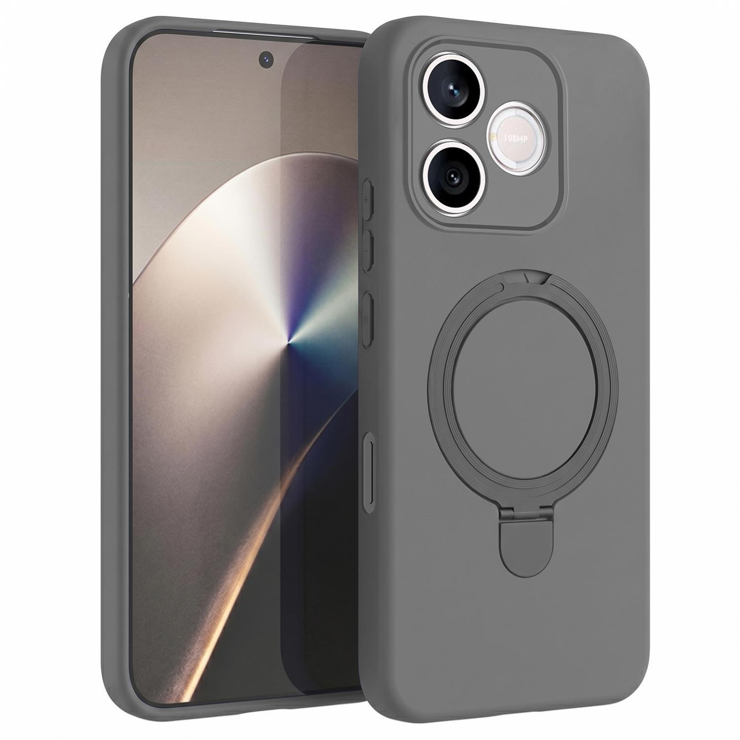 Microsonic Honor 600 Lite 5G Kılıf Aura Stant MagSafe Gri
