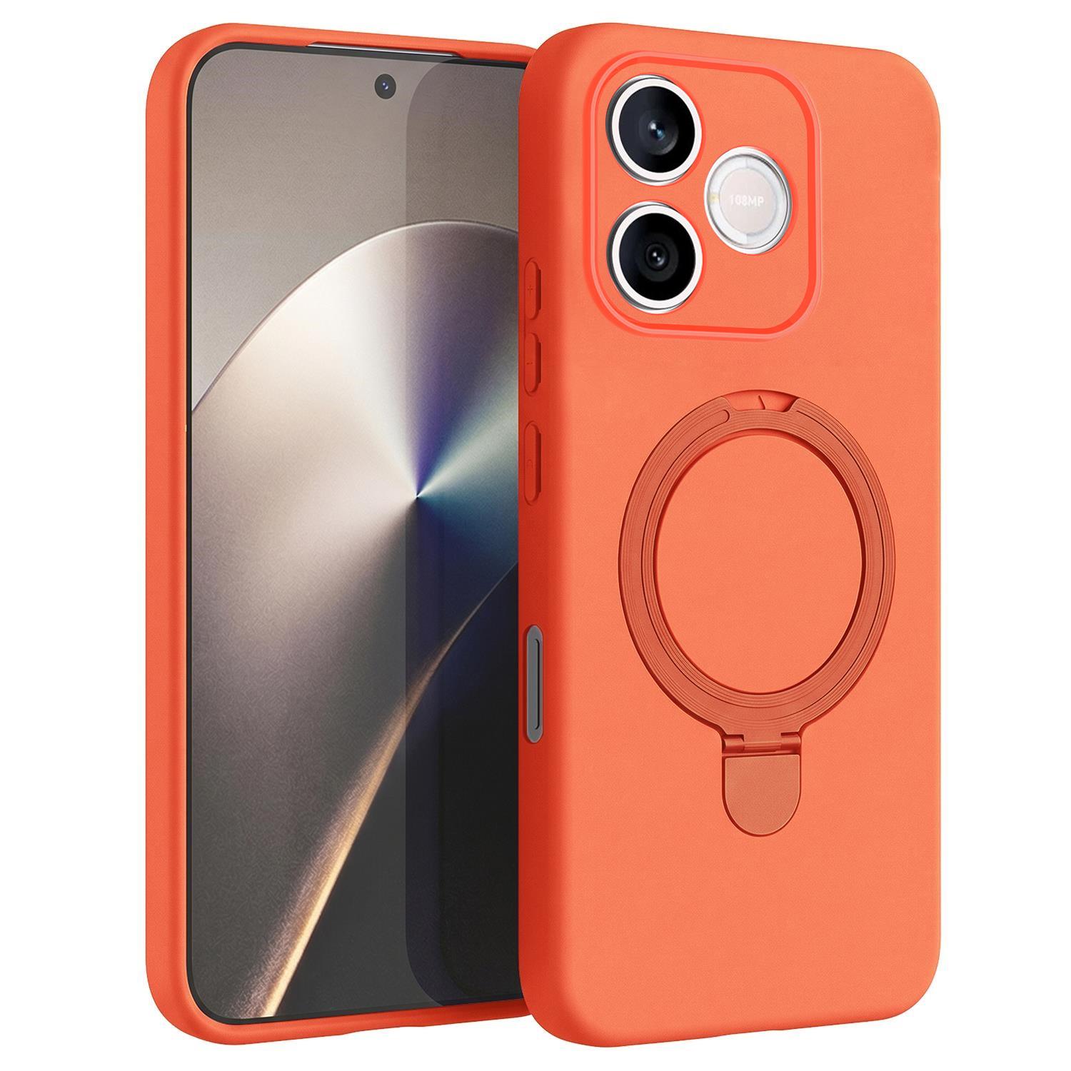Microsonic Honor 600 Lite 5G Kılıf Aura Stant MagSafe Turuncu