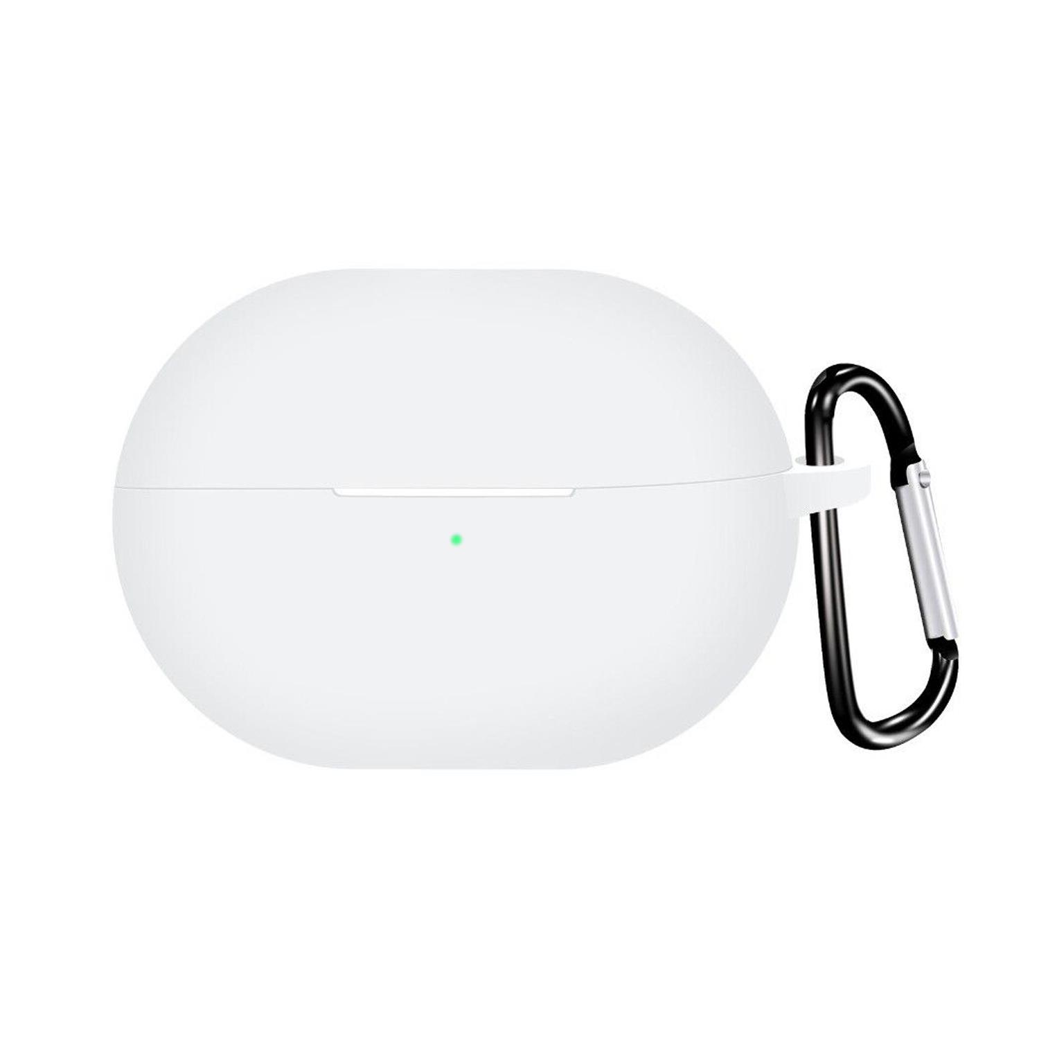 Microsonic Huawei FreeBuds Pro 4 Kılıf Askılı Mat Silikon Beyaz