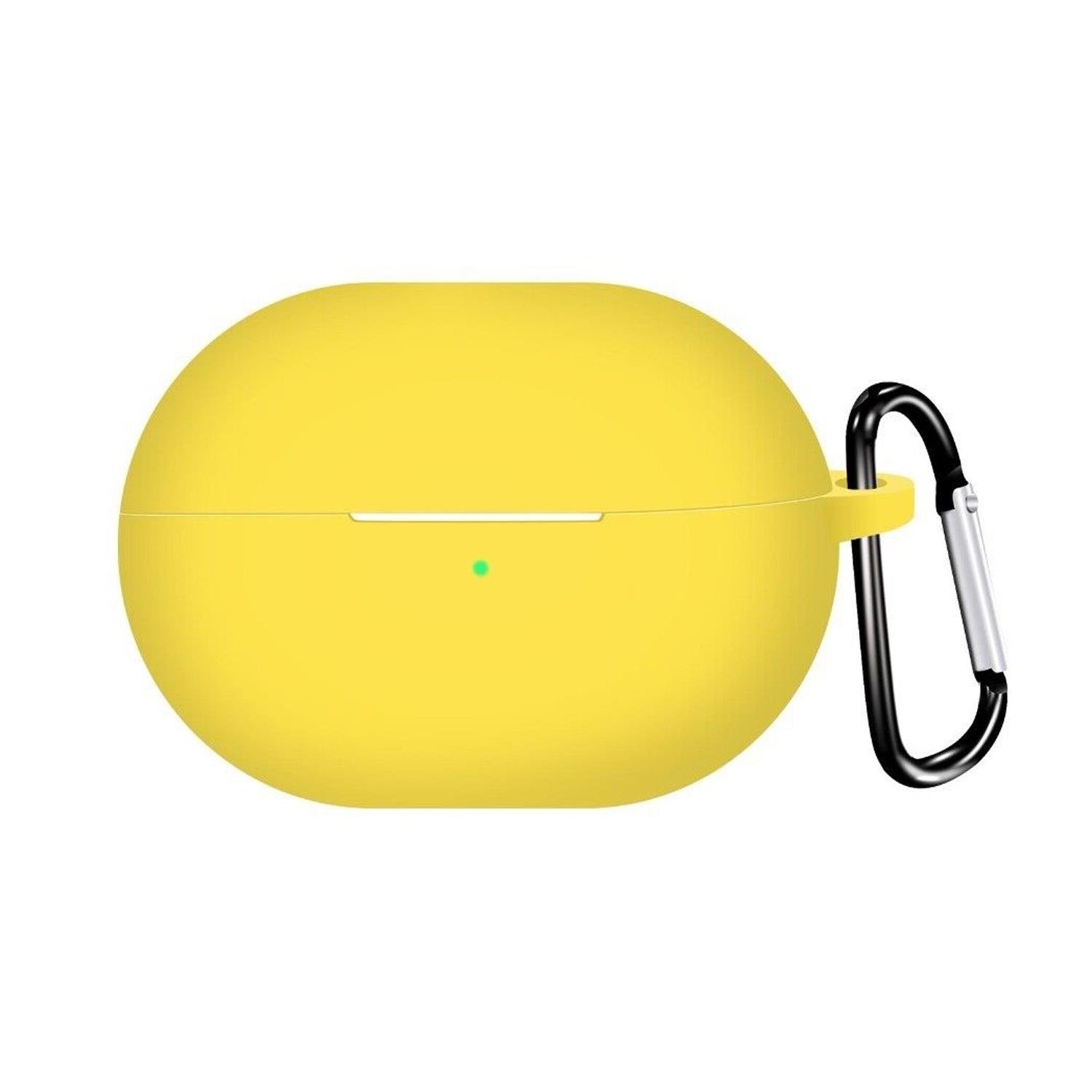 Microsonic Huawei FreeBuds Pro 4 Kılıf Askılı Mat Silikon Sarı