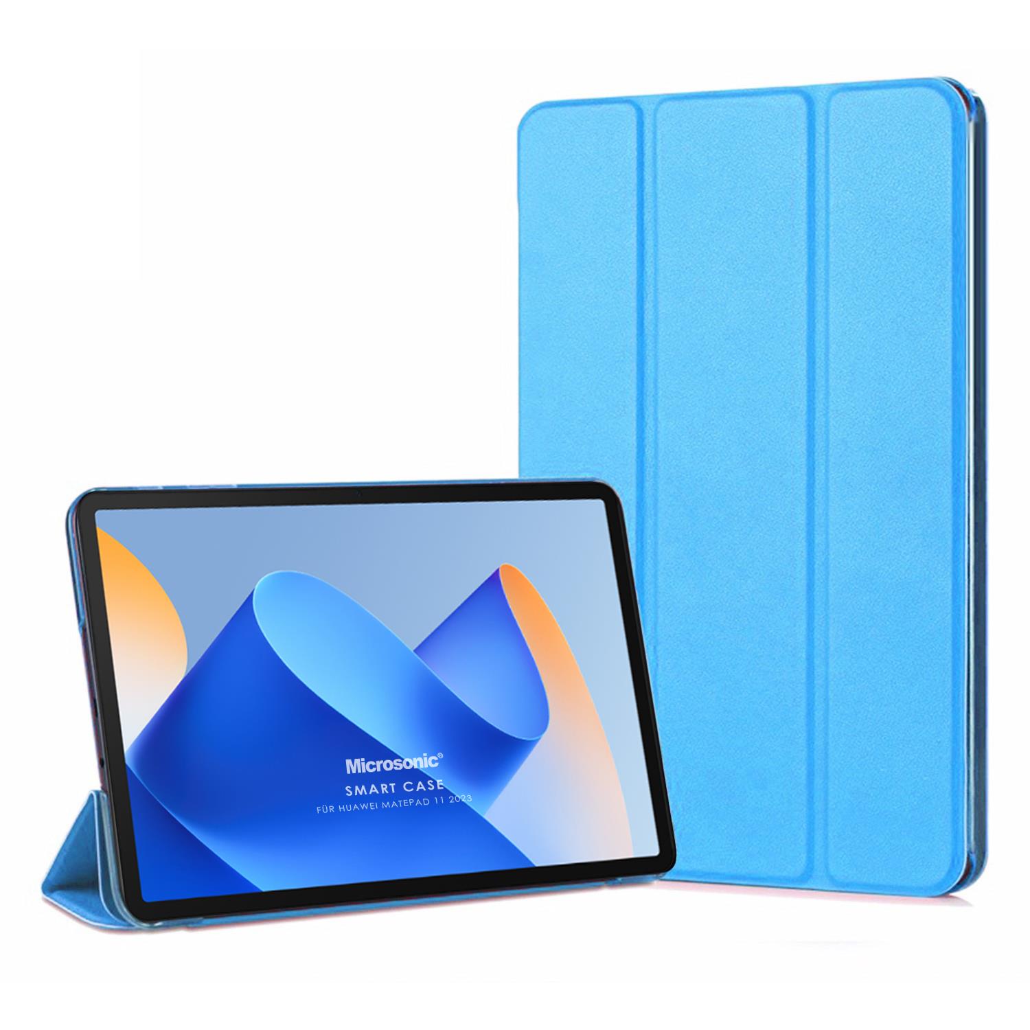 Microsonic Huawei MatePad 11 2023 Kılıf Slim Translucent Back Smart Cover Mavi