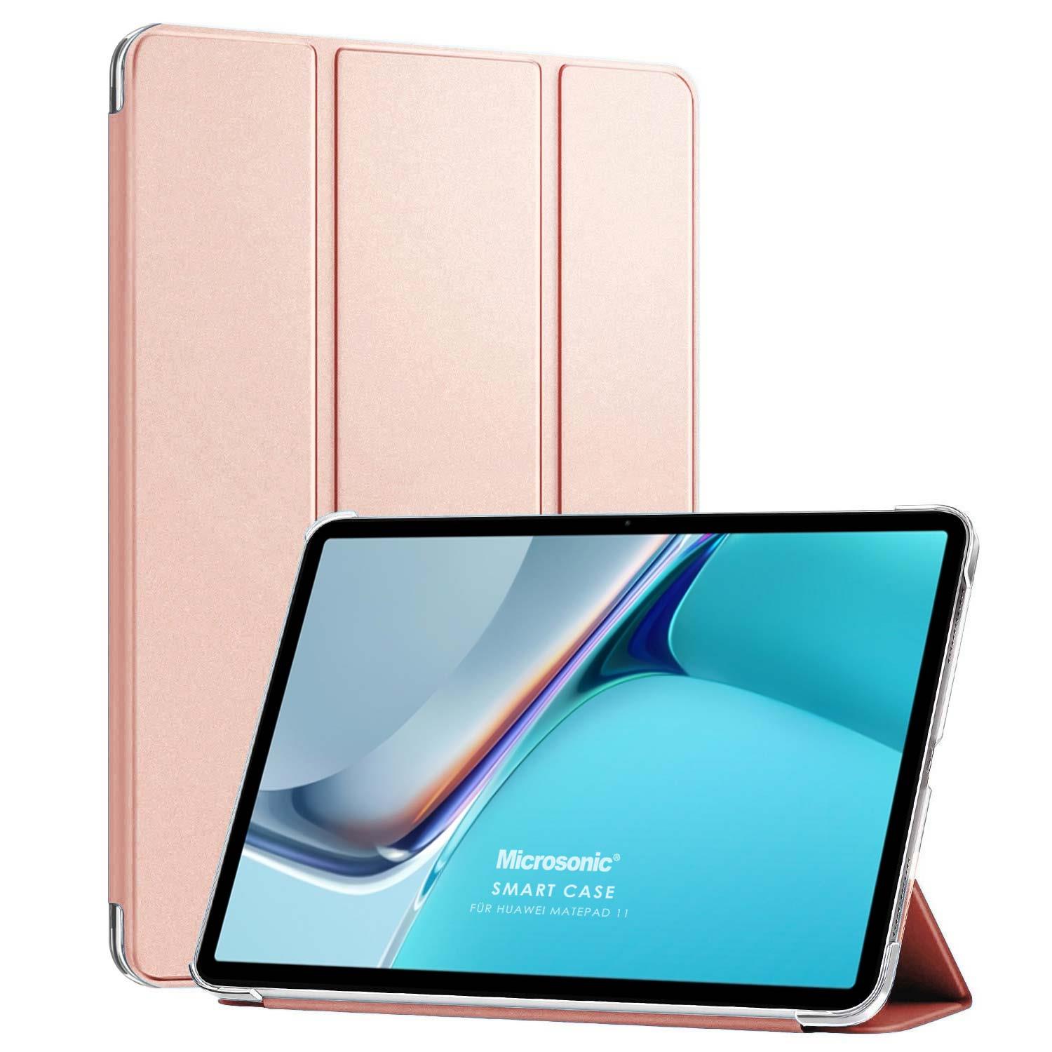 Microsonic Huawei MatePad 11 Kılıf Slim Translucent Back Smart Cover Rose Gold