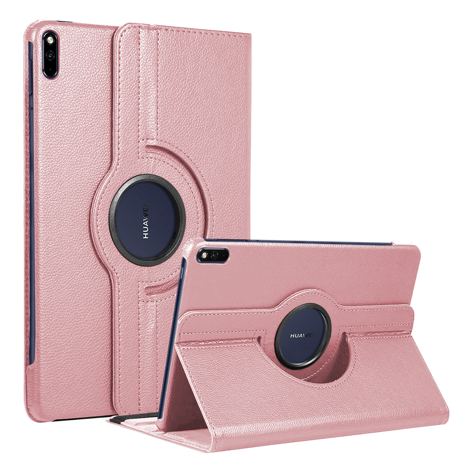 Microsonic Huawei MatePad 10 4 Kılıf 360 Rotating Stand Deri Rose Gold