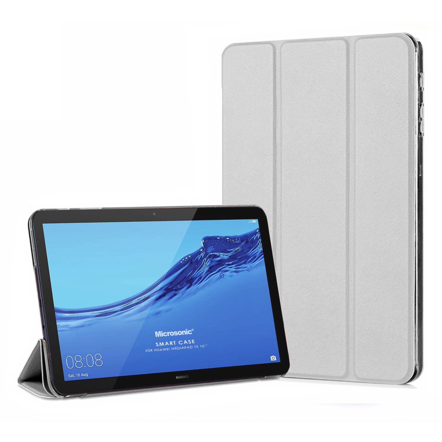 Microsonic Huawei MediaPad T5 10 Smart Case ve Arka Kılıf Gri