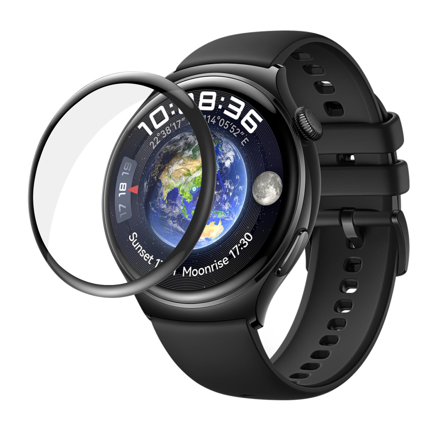 Microsonic Huawei Watch 4 Tam Kaplayan Nano Cam Ekran Koruyucu Siyah