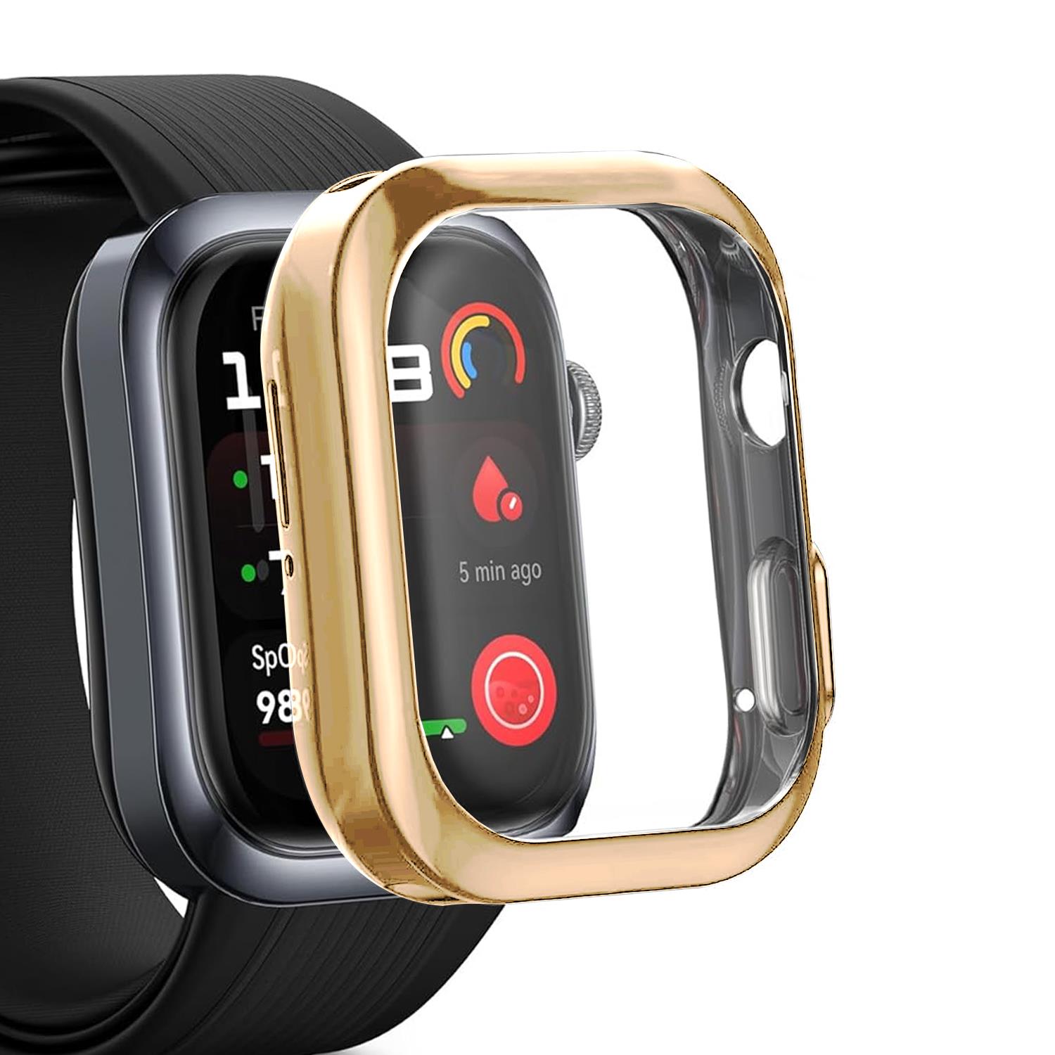 Microsonic Huawei Watch D2 Kılıf 360 Full Round Soft Silicone Gold