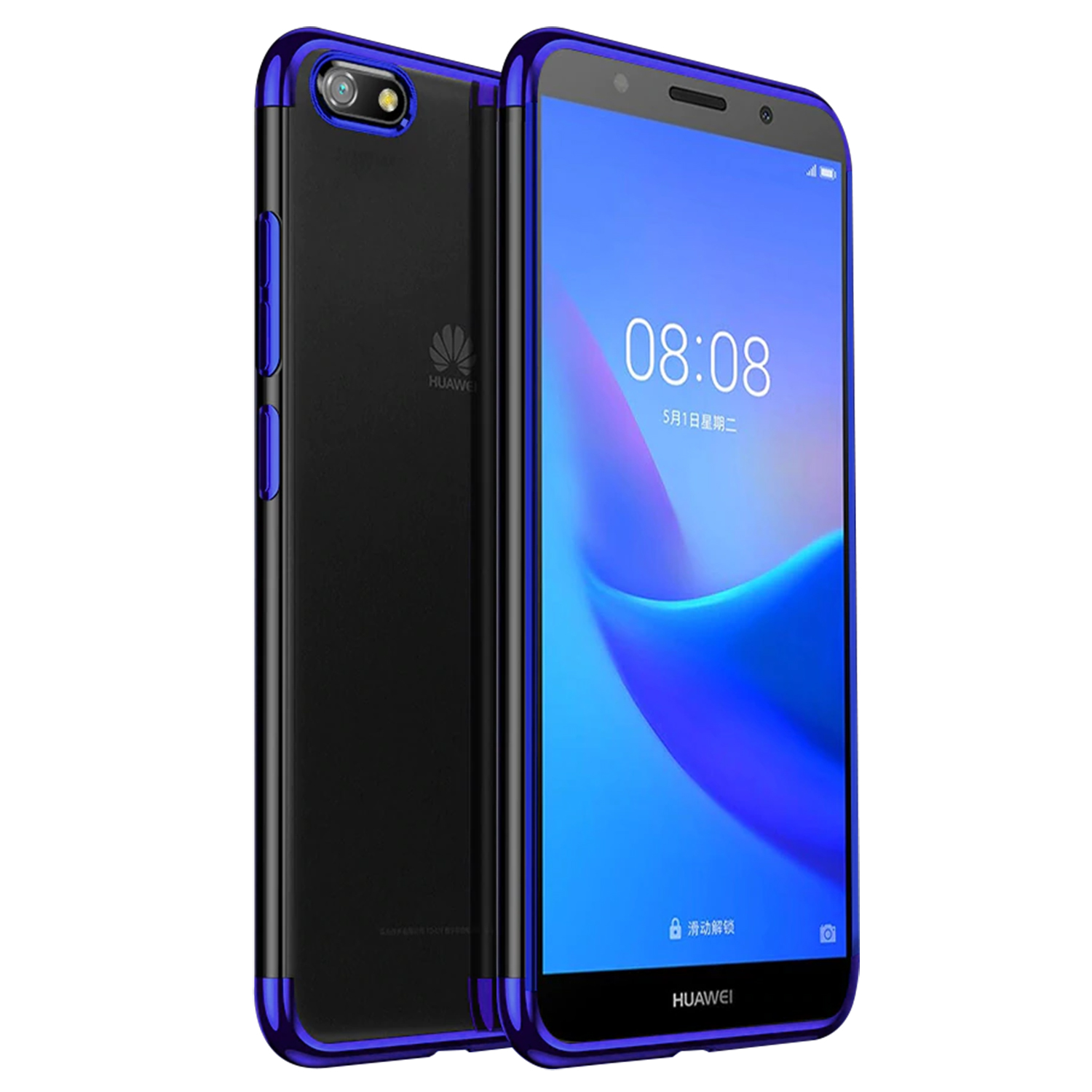 Microsonic Huawei Y5 2018 Kılıf Skyfall Transparent Clear Mavi ...