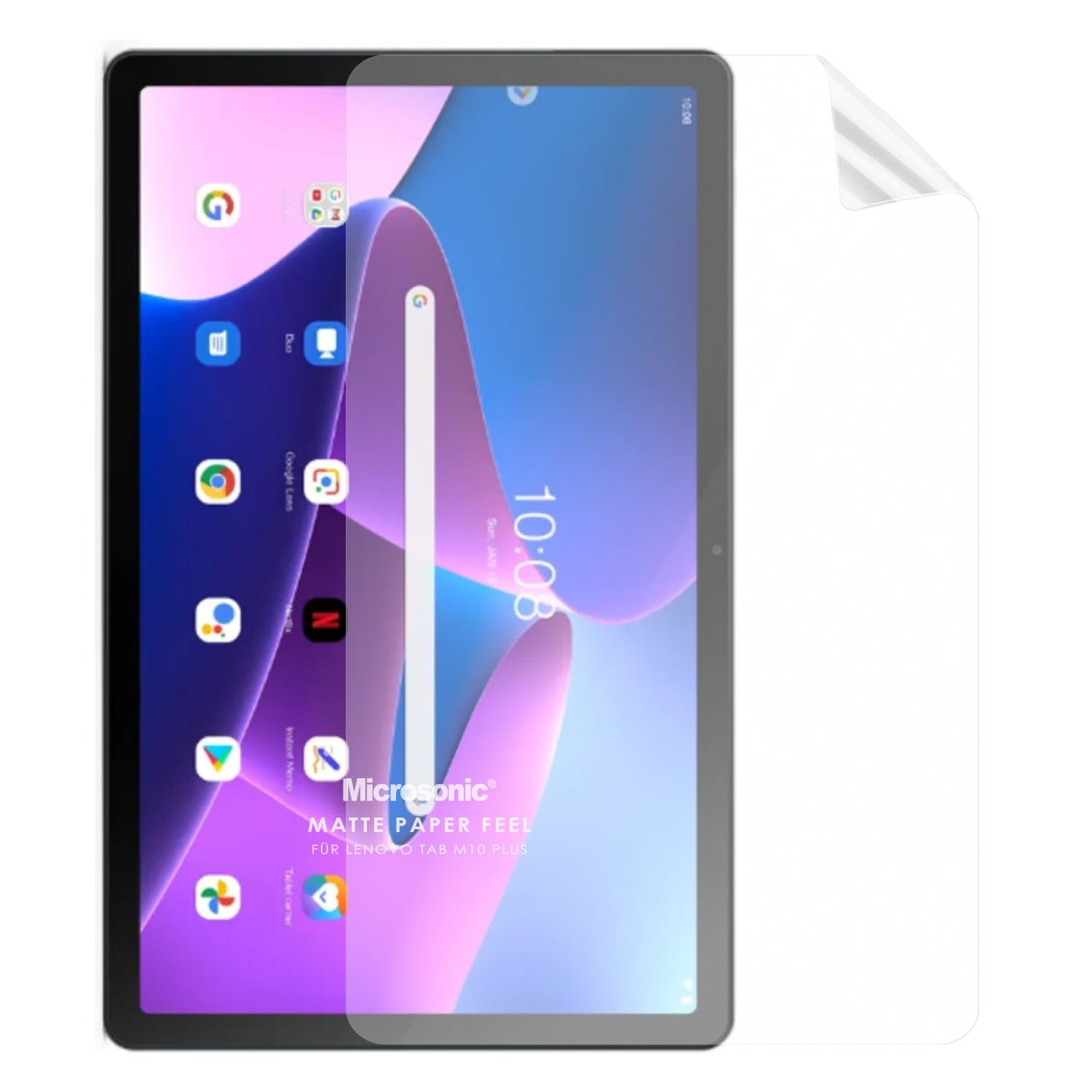 Microsonic Lenovo Tab M10 Plus 3 Nesil 10 6 TB-125F-TB-128F Paper Feel Kağıt Dokulu Mat Ekran Koruyucu