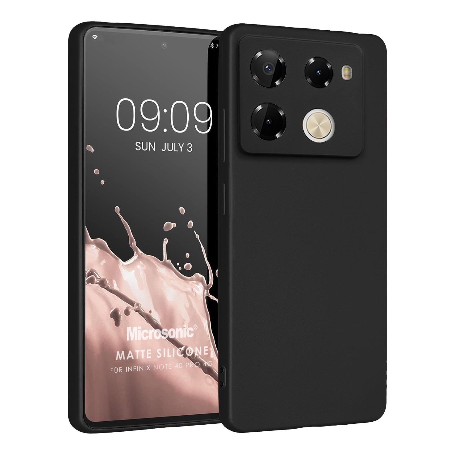 Microsonic Matte Silicone Infinix Note 40 Pro Kılıf Siyah
