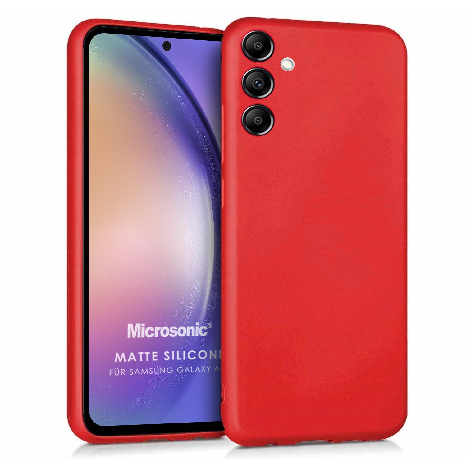 Microsonic Matte Silicone Samsung Galaxy A54 Kılıf Kırmızı