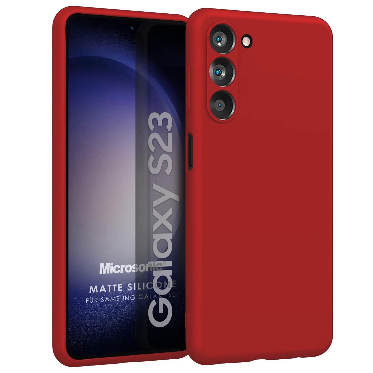 Microsonic Matte Silicone Samsung Galaxy S23 Kılıf Kırmızı