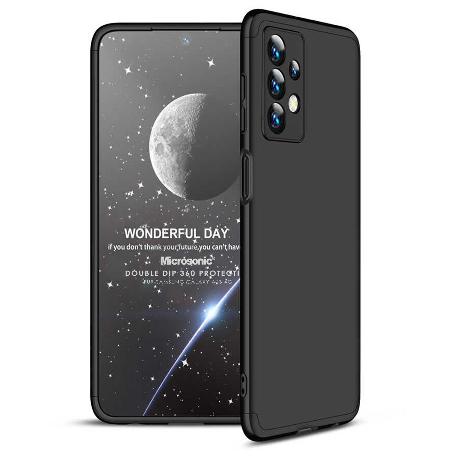 Microsonic Samsung Galaxy A13 4G Kılıf Double Dip 360 Protective Siyah