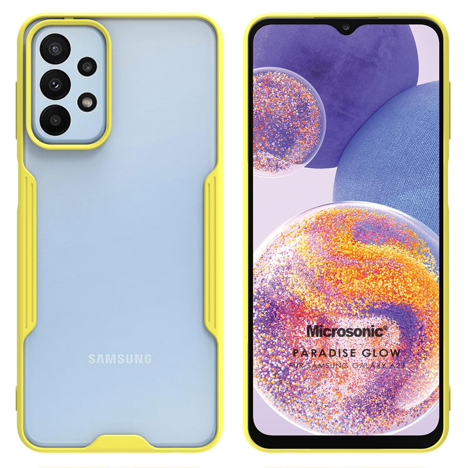 Microsonic Samsung Galaxy A23 Kılıf Paradise Glow Sarı