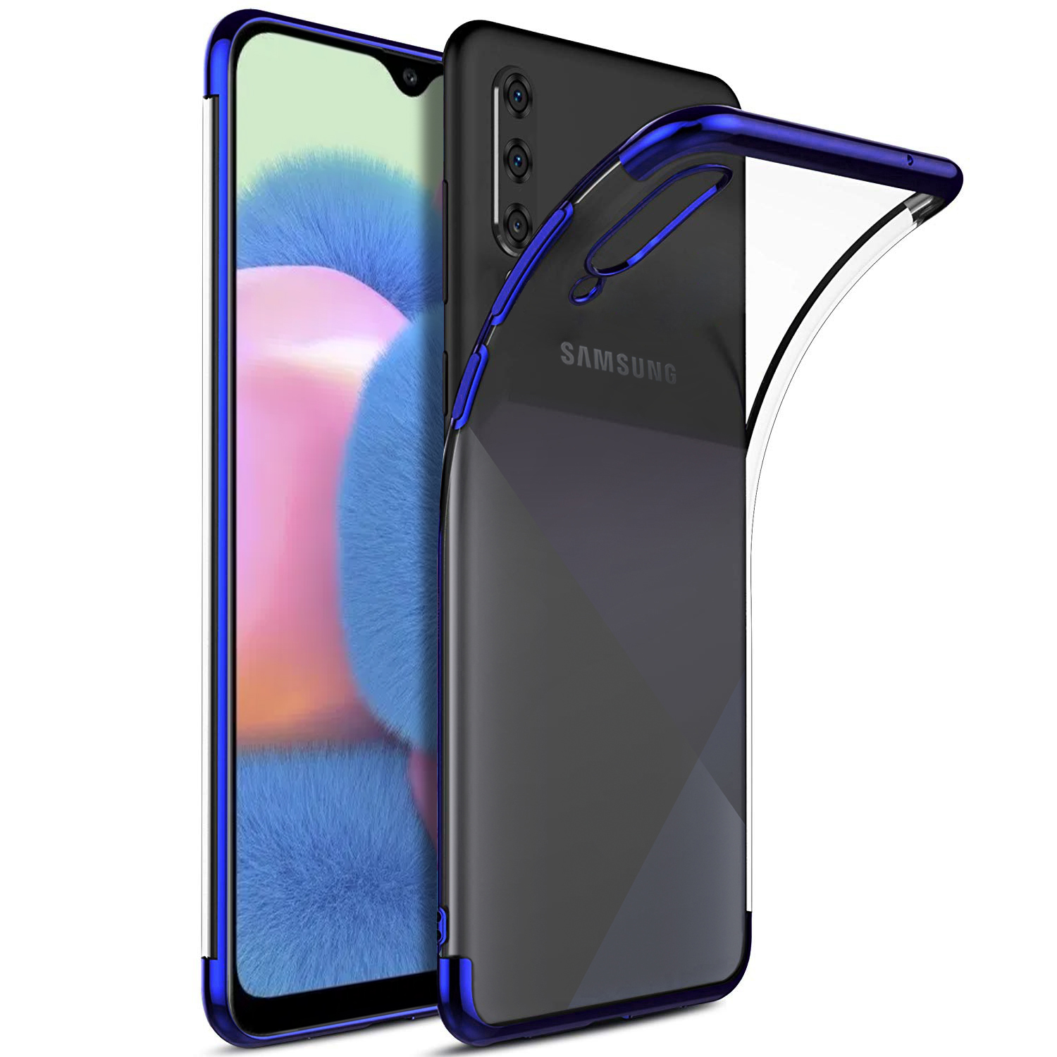 Microsonic Samsung Galaxy A30s Kılıf Skyfall Transparent Clear Mavi