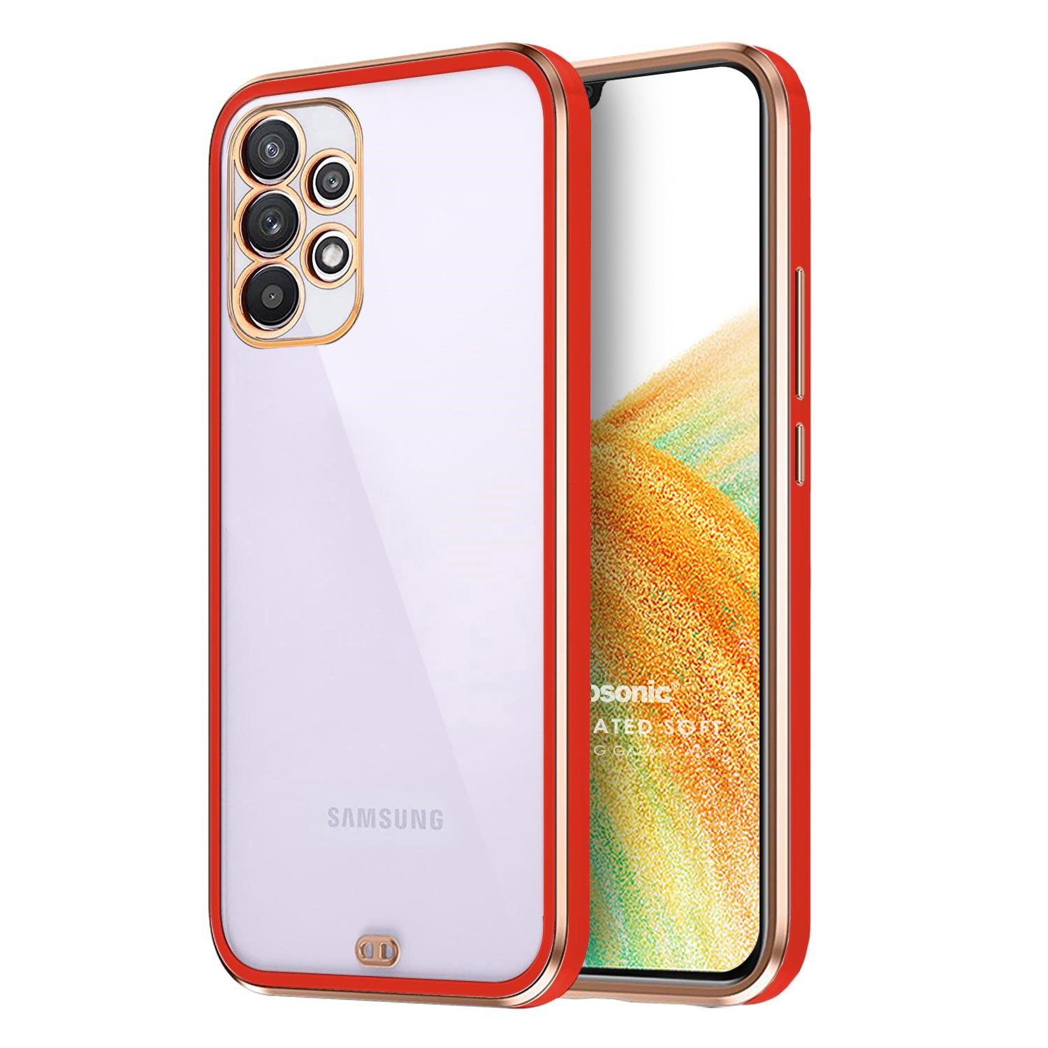 Microsonic Samsung Galaxy A33 5G Kılıf Laser Plated Soft Kırmızı