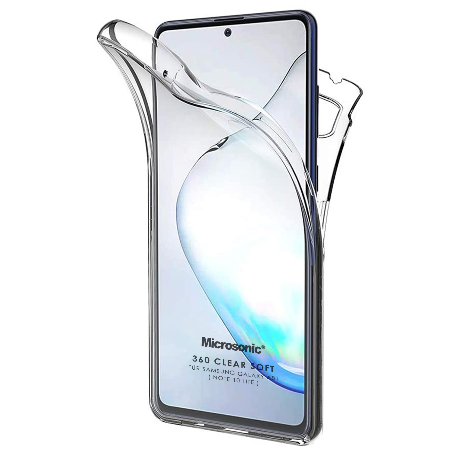 Microsonic Samsung Galaxy A81 Kılıf 6 tarafı tam full koruma 360 Clear Soft Şeffaf