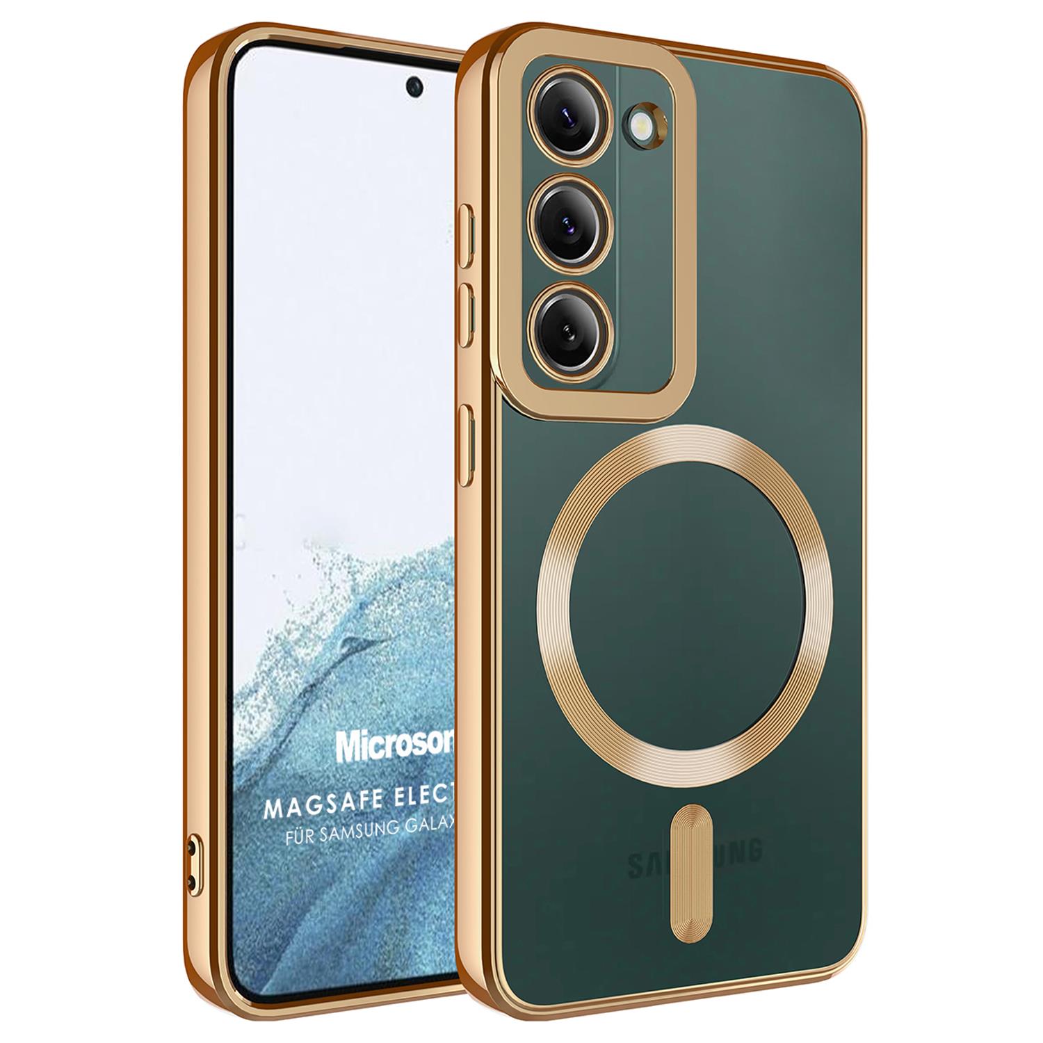 Microsonic Samsung Galaxy S23 Plus Kılıf MagSafe Luxury Electroplate Gold
