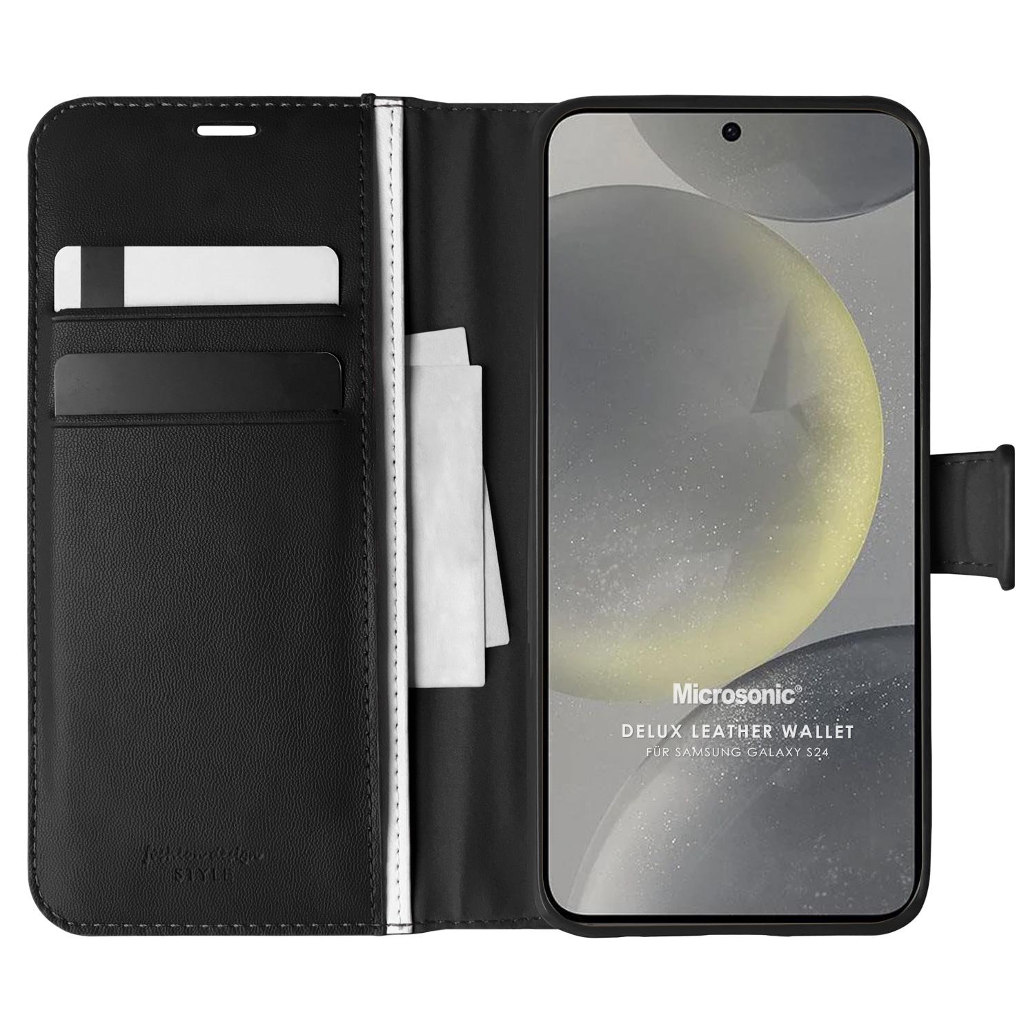 Microsonic Samsung Galaxy S24 Plus Kılıf Delux Leather Wallet Siyah
