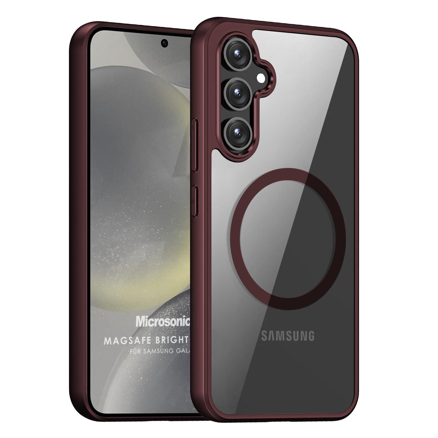 Microsonic Samsung Galaxy S24 Plus Kılıf MagSafe Bright Planet Bordo