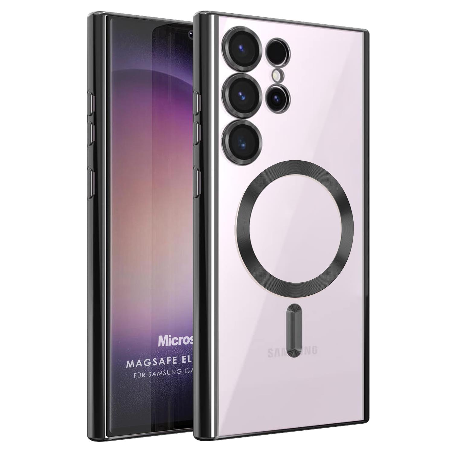 Microsonic Samsung Galaxy S24 Ultra Kılıf MagSafe Luxury Electroplate Siyah