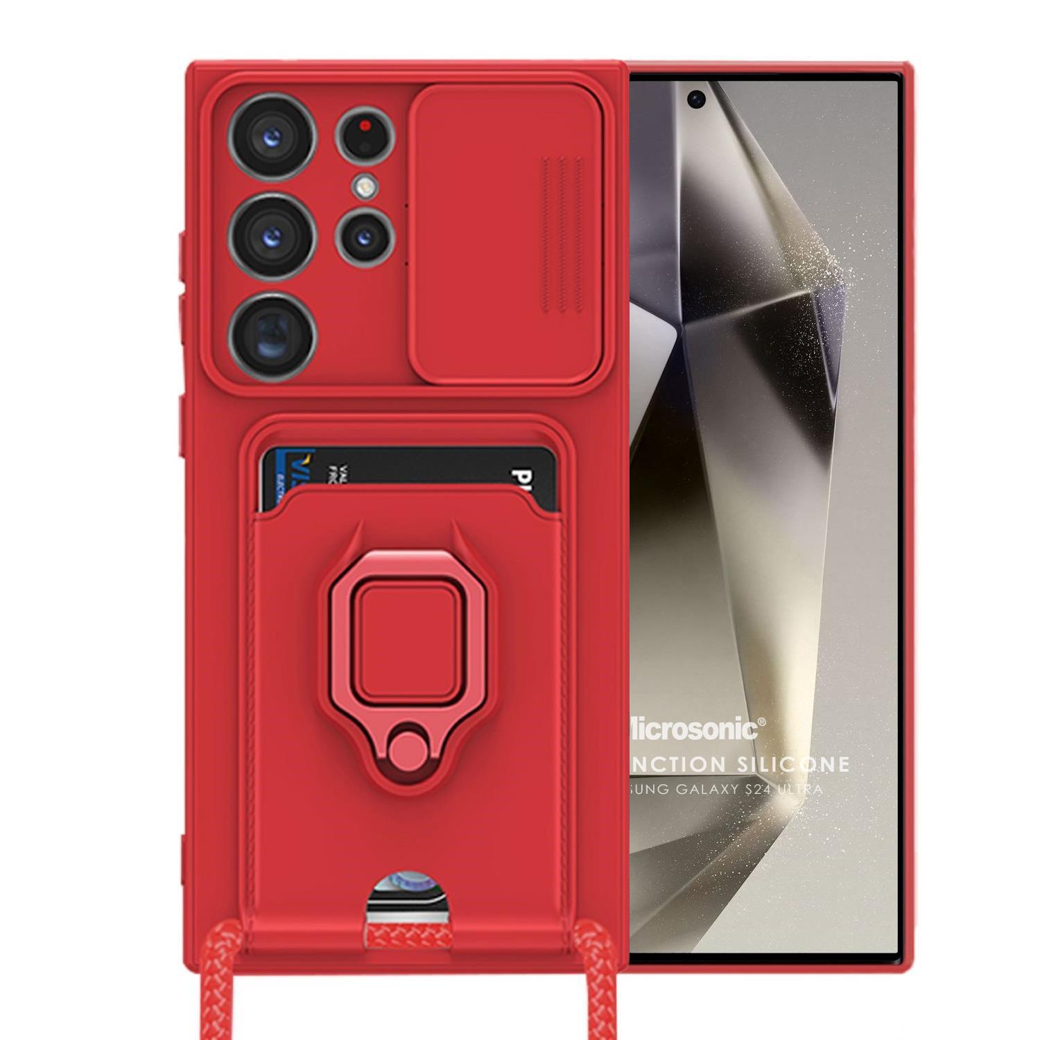 Microsonic Samsung Galaxy S24 Ultra Kılıf Multifunction Silicone Kırmızı