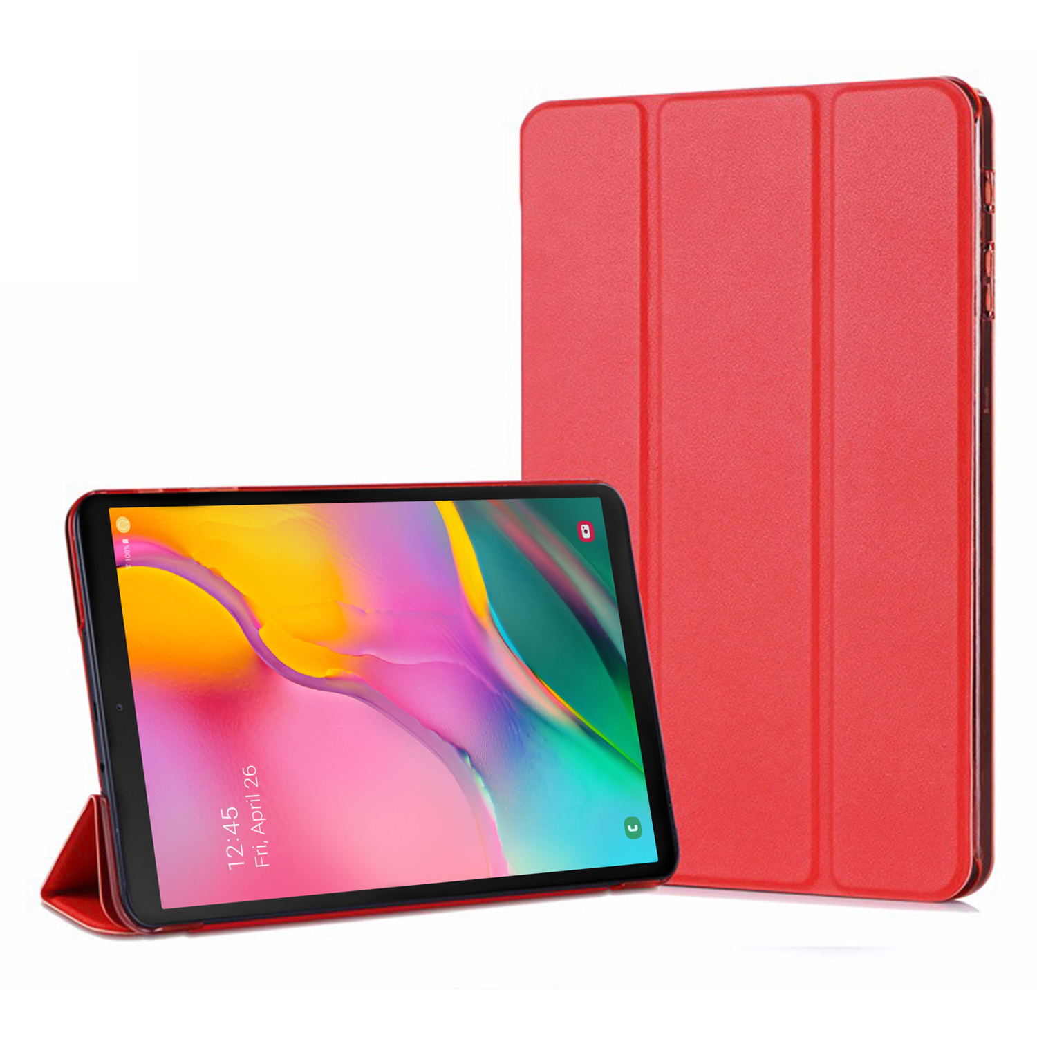 Microsonic Samsung Galaxy Tab A 10 1 T510 Smart Case ve arka Kılıf Kırmızı