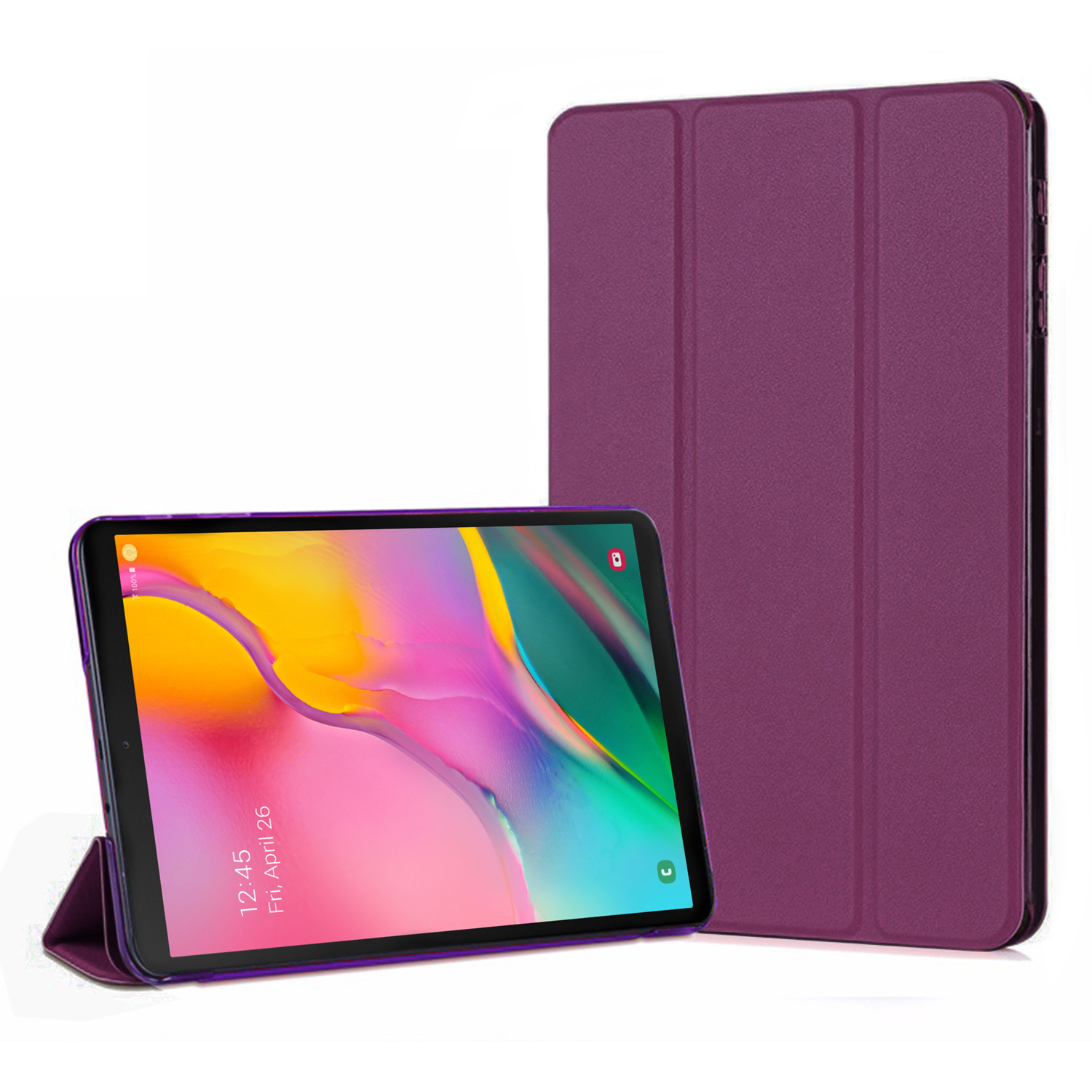 Microsonic Samsung Galaxy Tab A 10 1 T510 Smart Case ve arka Kılıf Mor