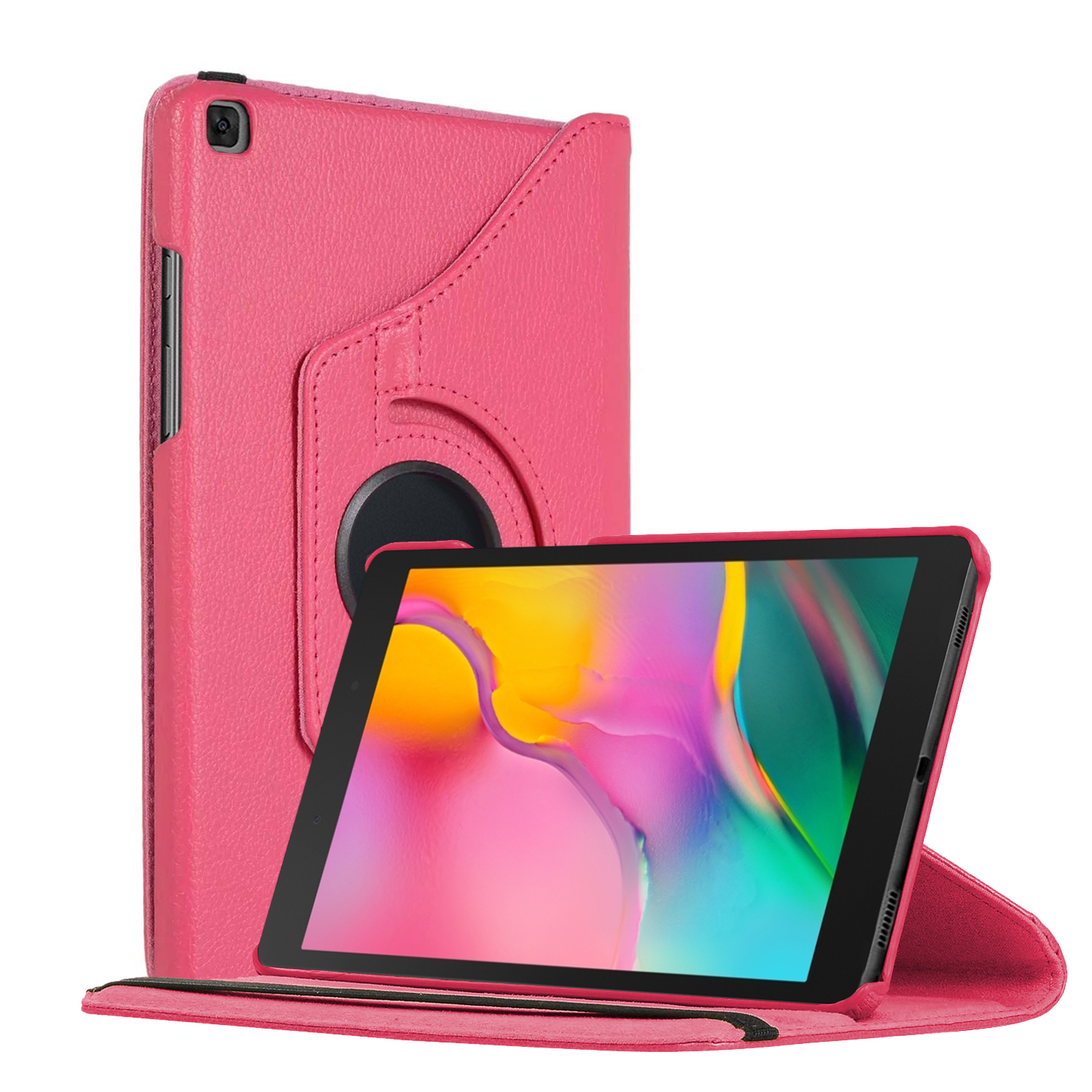 Microsonic Samsung Galaxy Tab A 8 2019 T290 Kılıf 360 Rotating Stand Deri Pembe