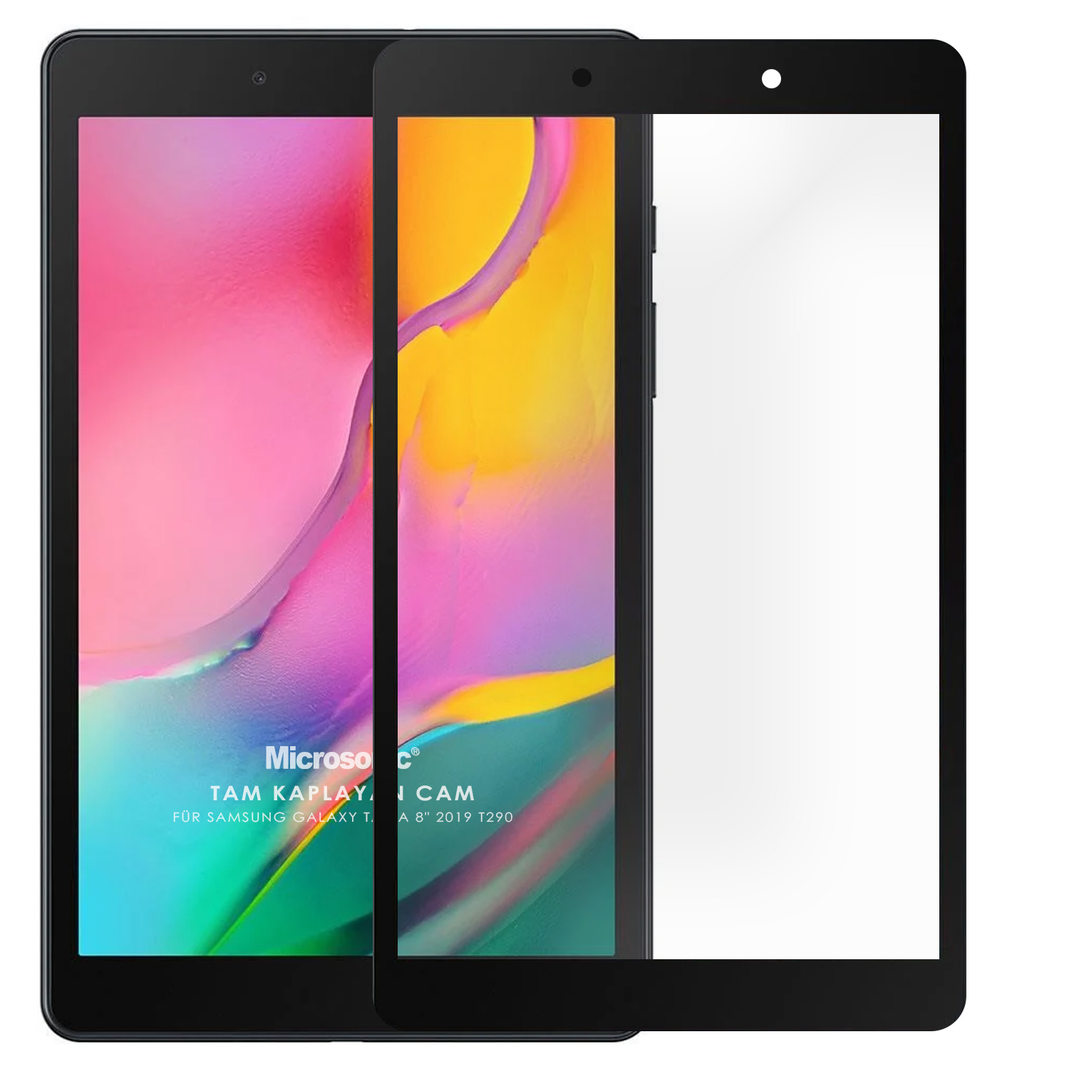 Microsonic Samsung Galaxy Tab A 8 2019 T290 Tam Kaplayan Ekran Koruyucu Siyah
