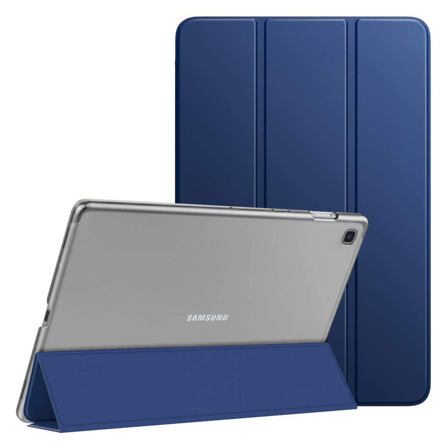Microsonic Samsung Galaxy Tab A7 Lite T225 Kılıf Slim Translucent Back Smart Cover Lacivert