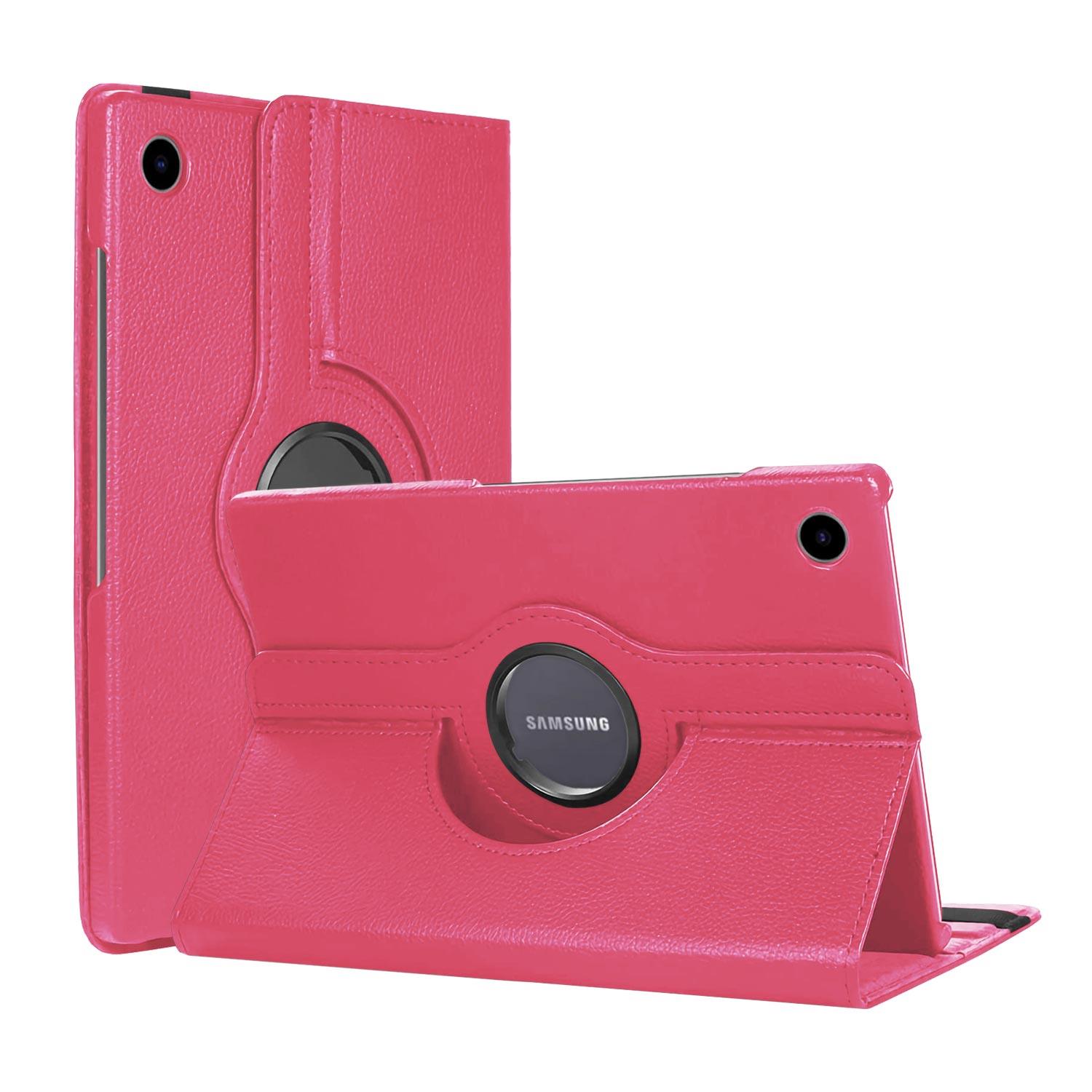 Microsonic Samsung Galaxy Tab A8 X200 Kılıf 360 Rotating Stand Deri Pembe