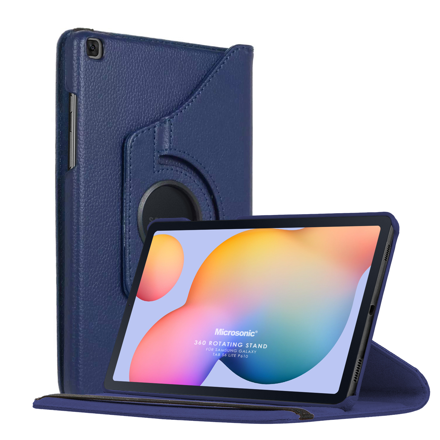 Microsonic Samsung Galaxy Tab S6 Lite 10 4 P610 Kılıf 360 Rotating Stand Deri Lacivert