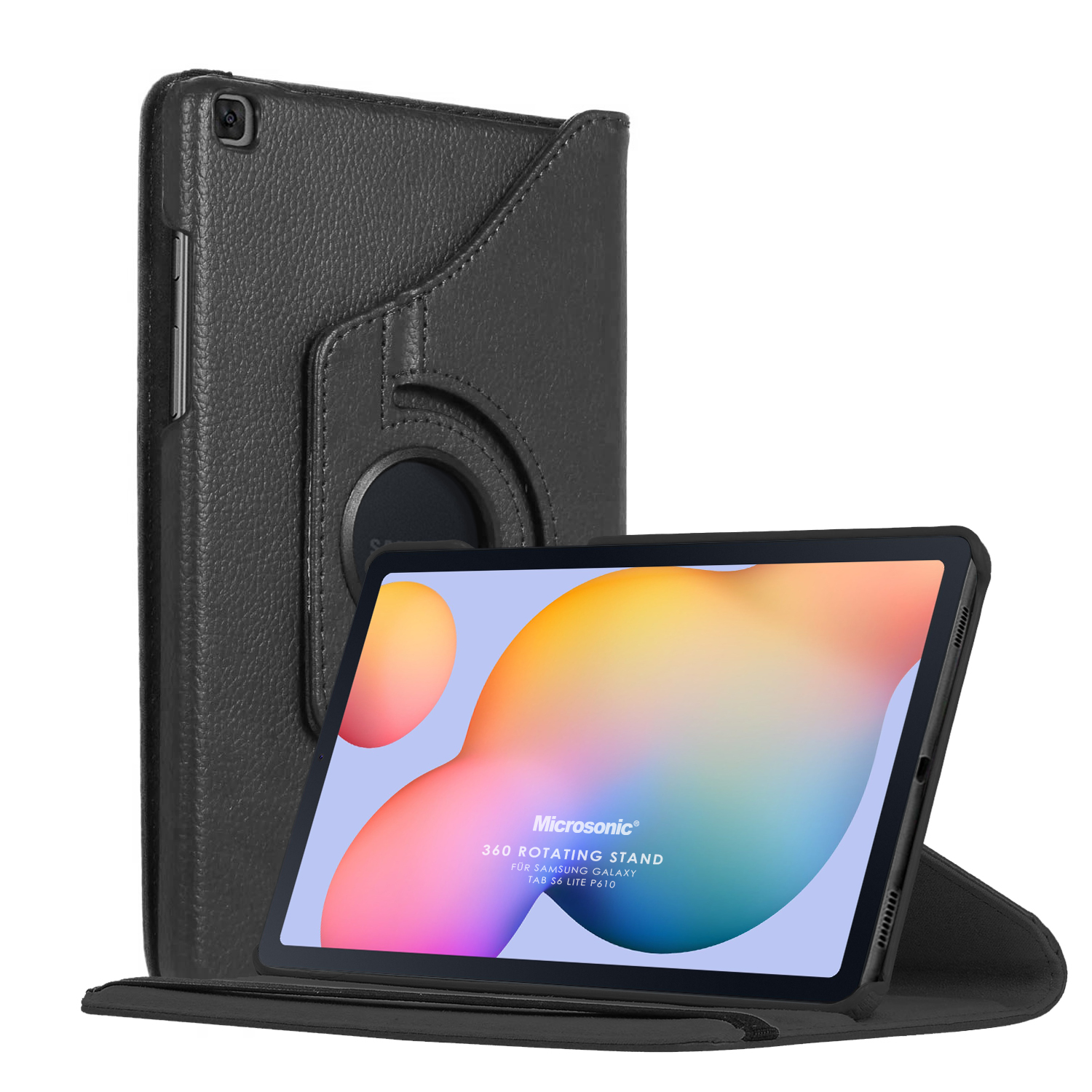 Microsonic Samsung Galaxy Tab S6 Lite 10 4 P610 Kılıf 360 Rotating Stand Deri Siyah