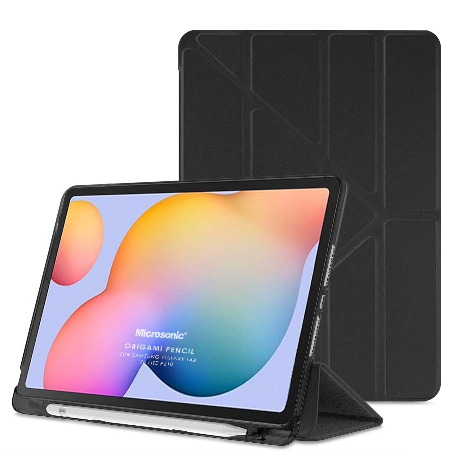 Microsonic Samsung Galaxy Tab S6 Lite 10 4 P610 Kılıf Origami Pencil Siyah